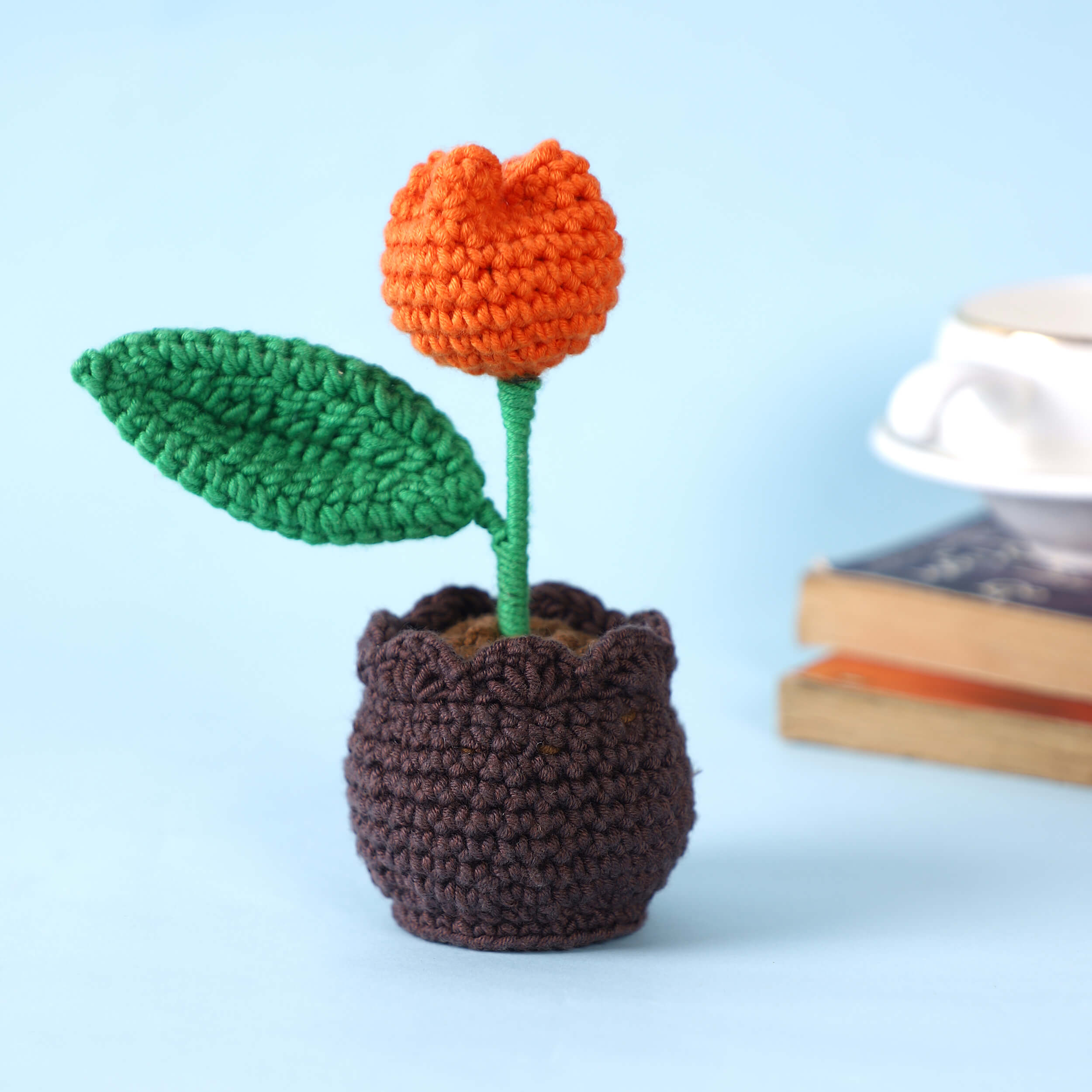 Tulip in a Pot - Handcrafted Crochet Flowers