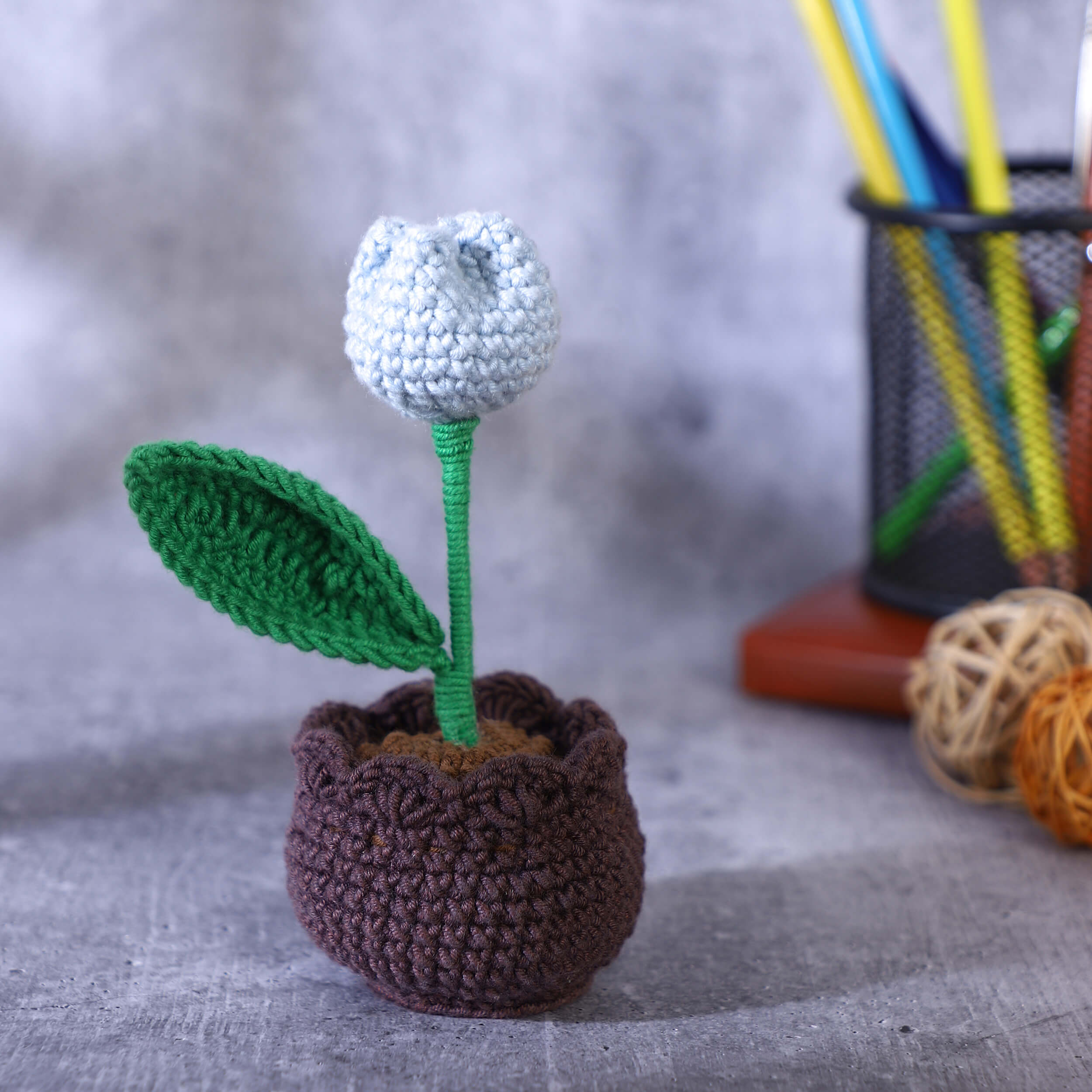 Tulip in a Pot - Handcrafted Crochet Flowers