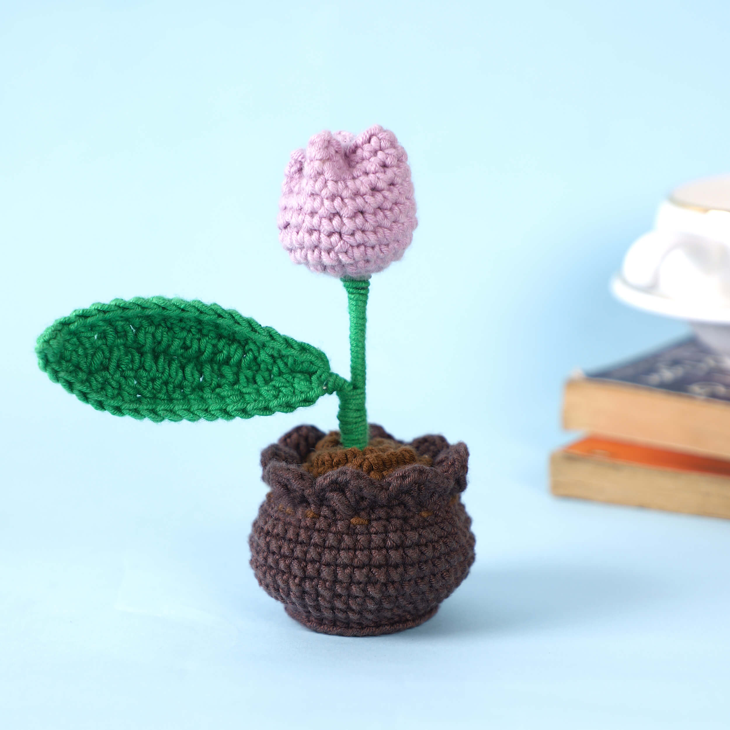 Tulip in a Pot - Handcrafted Crochet Flowers