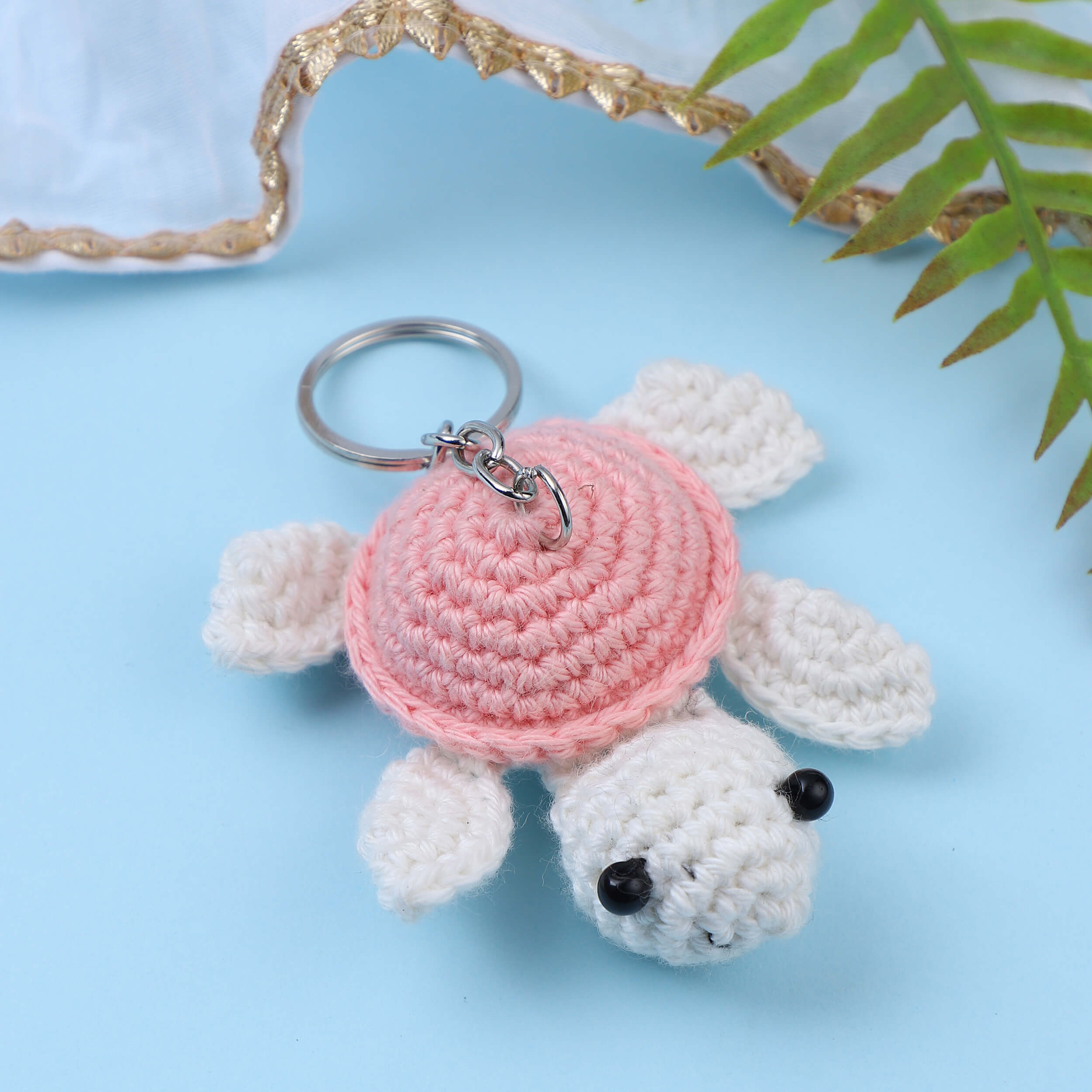 Handmade Amigurumi Turtle Keychain