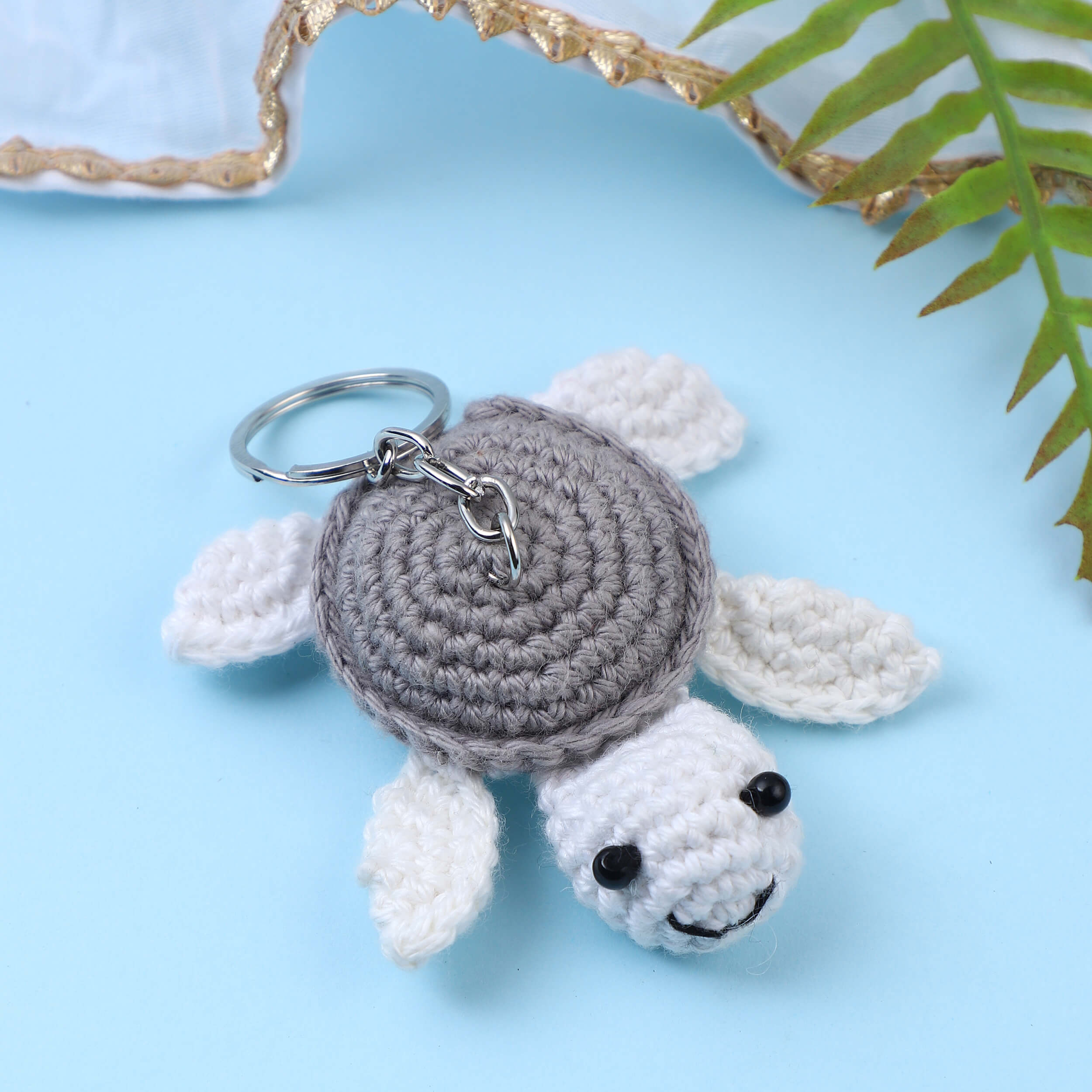 Handmade Amigurumi Turtle Keychain