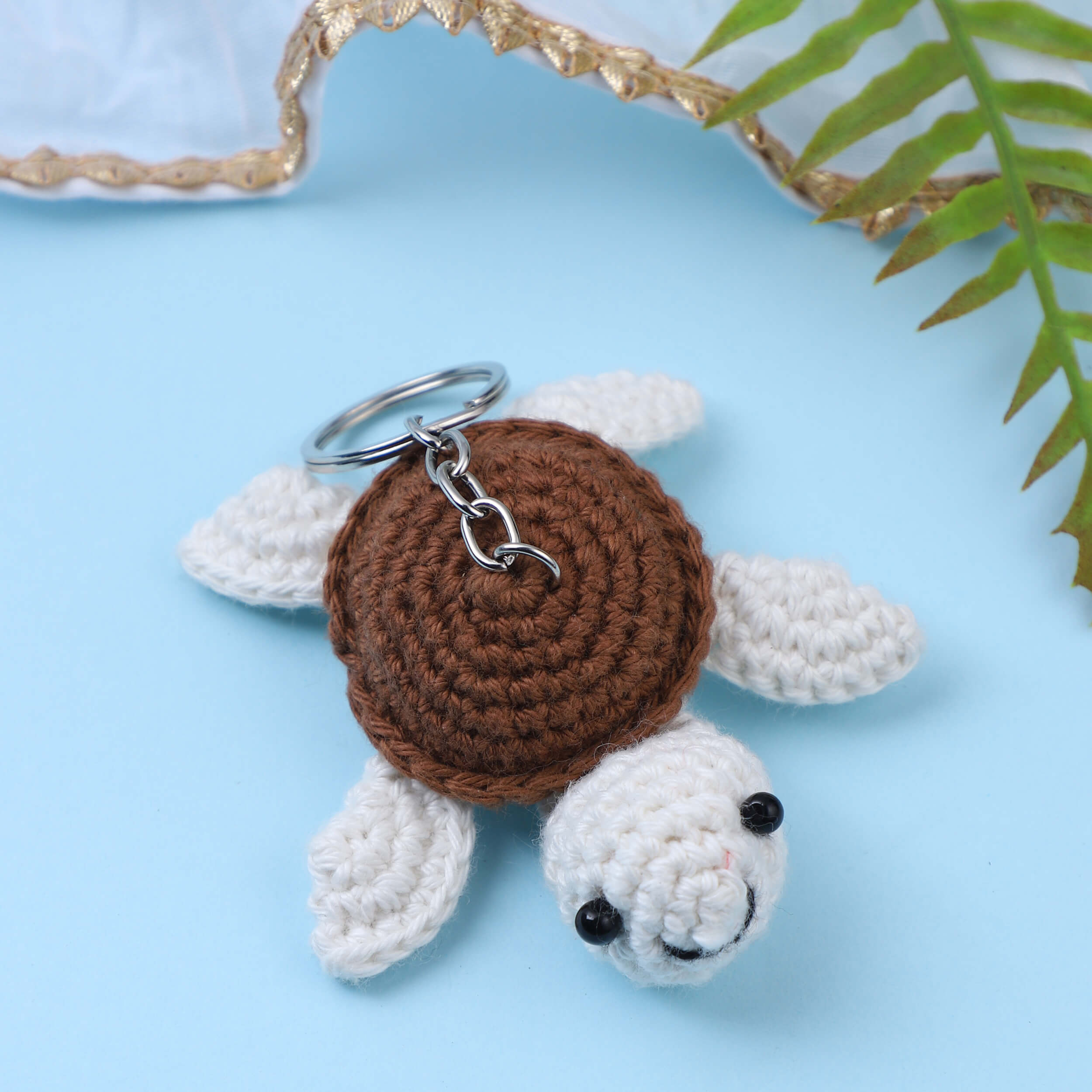 Handmade Amigurumi Turtle Keychain