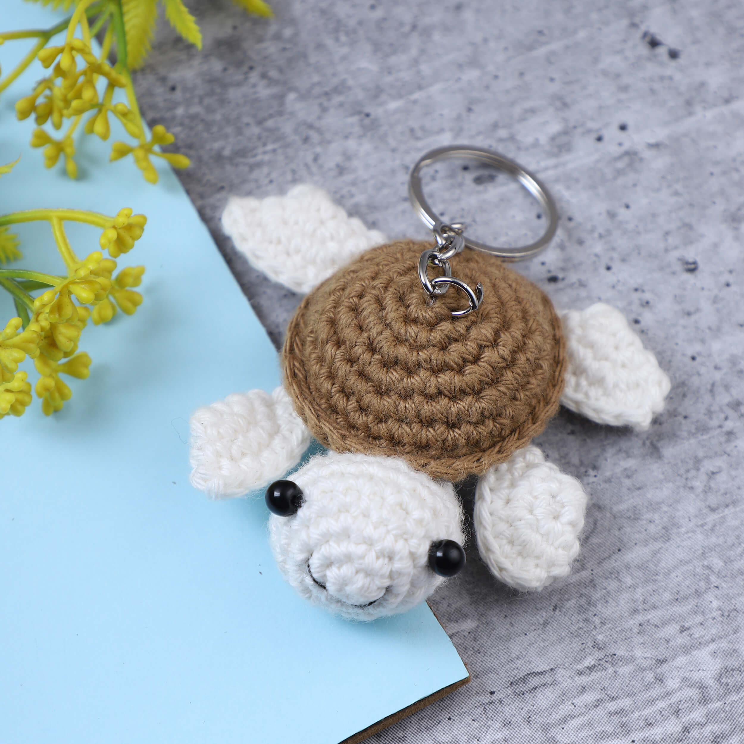 Handmade Amigurumi Turtle Keychain