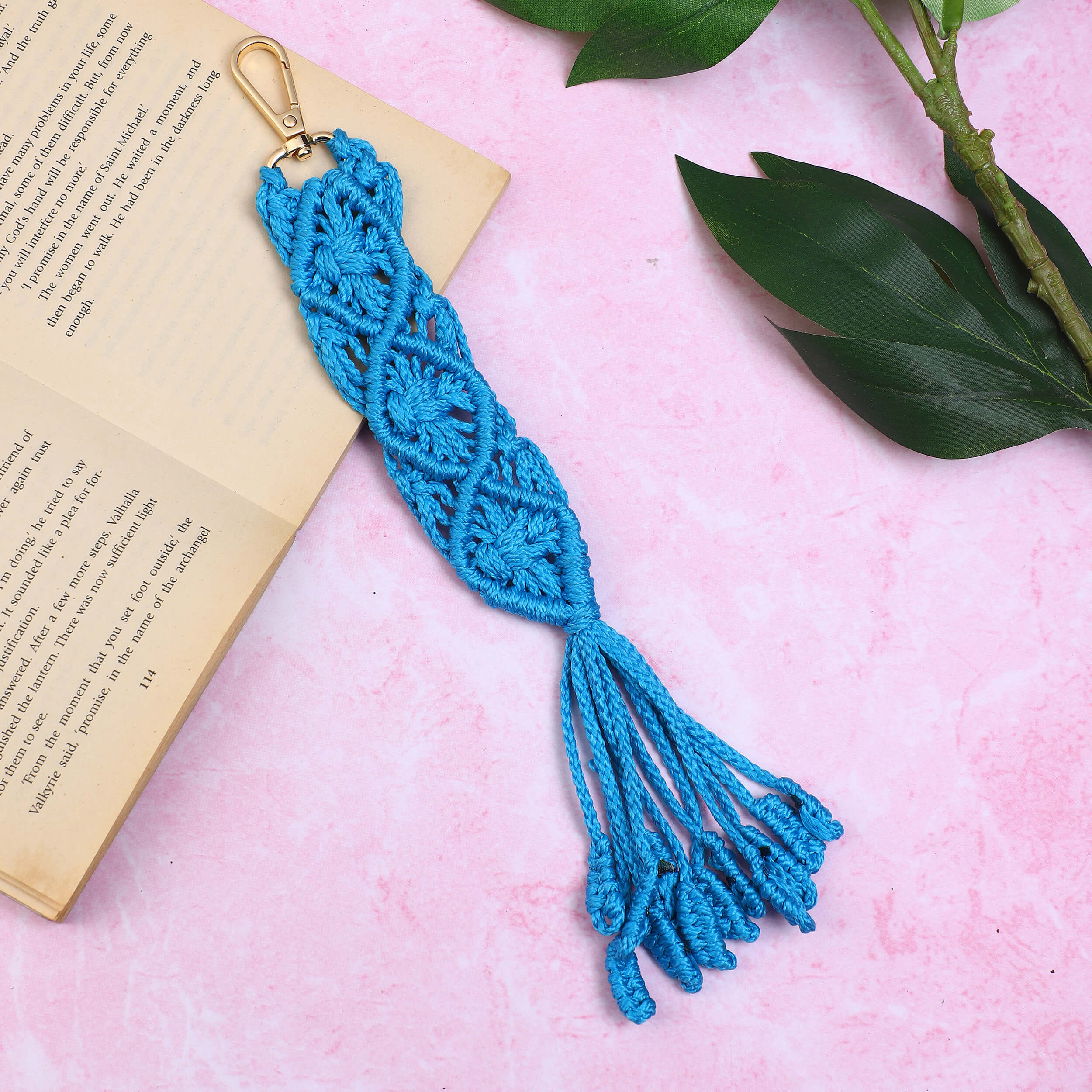 Macrame Long Bag Charms with Lobster Clasp