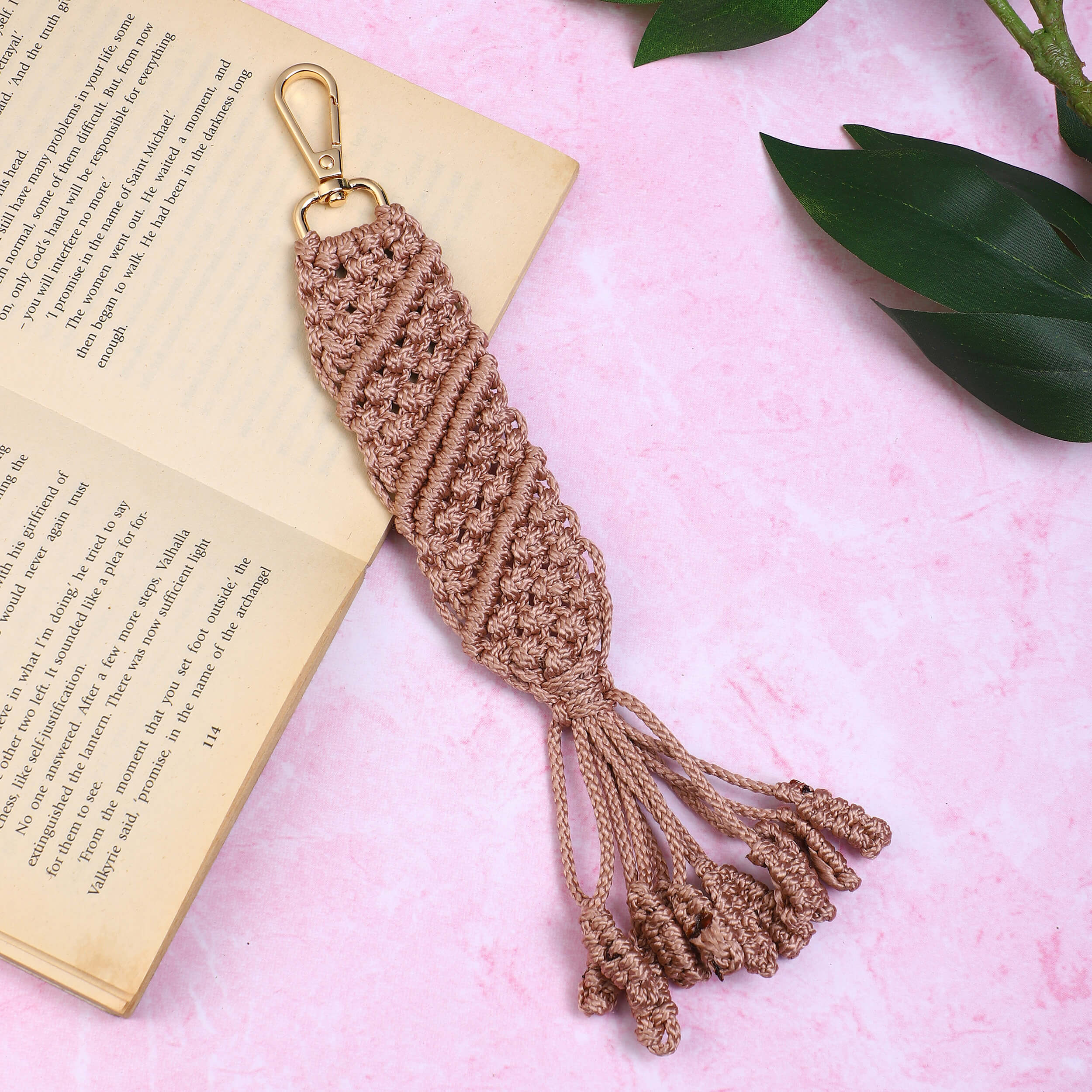 Macrame Long Bag Charms with Lobster Clasp