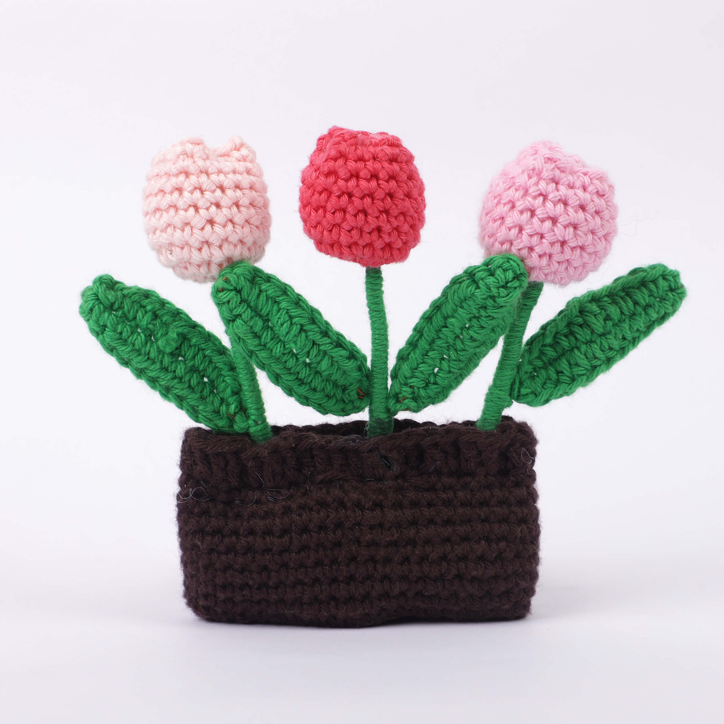 Handmade Crochet Fridge Magnets - 3 Tulips