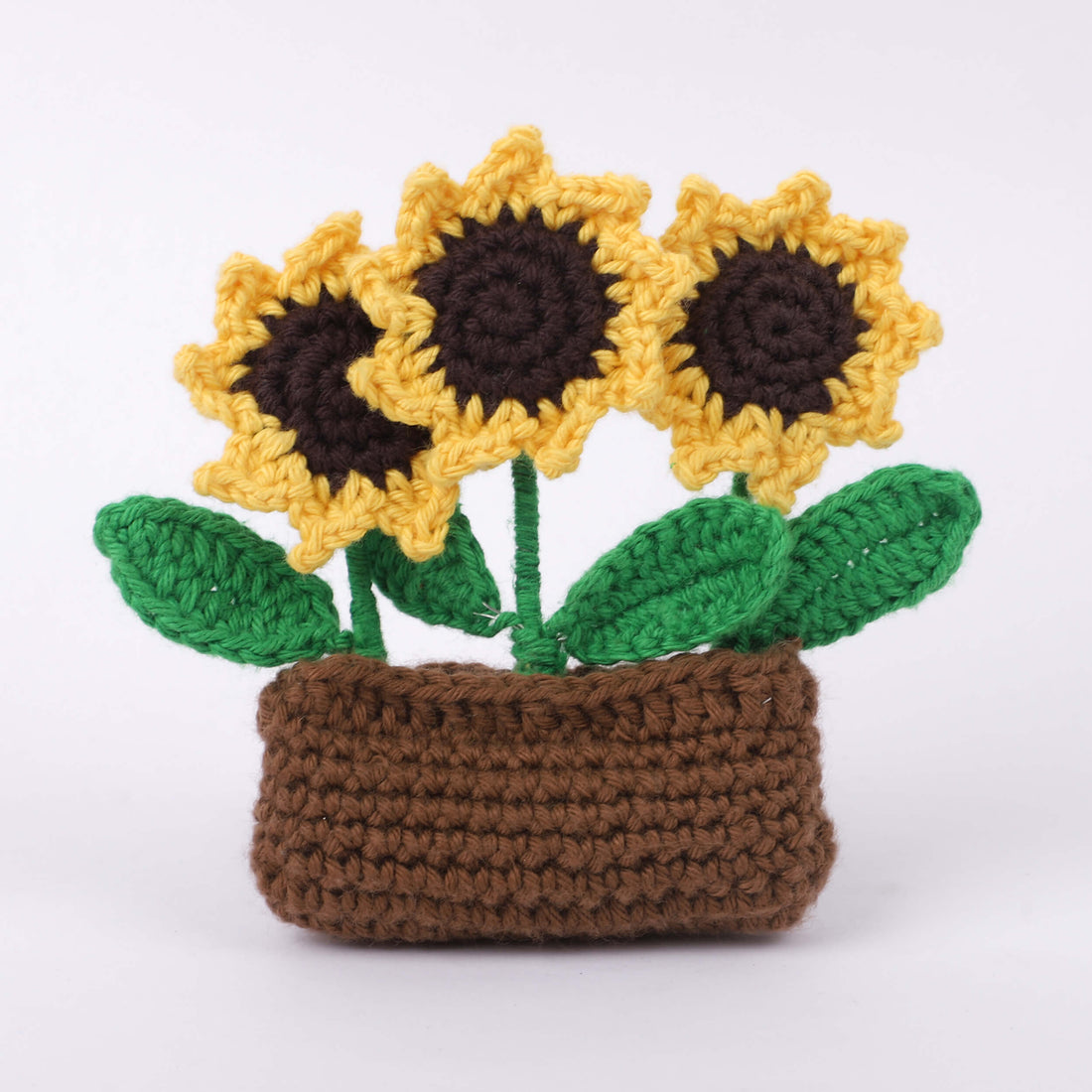 Handmade Crochet Fridge Magnets - 3 Sunflowers