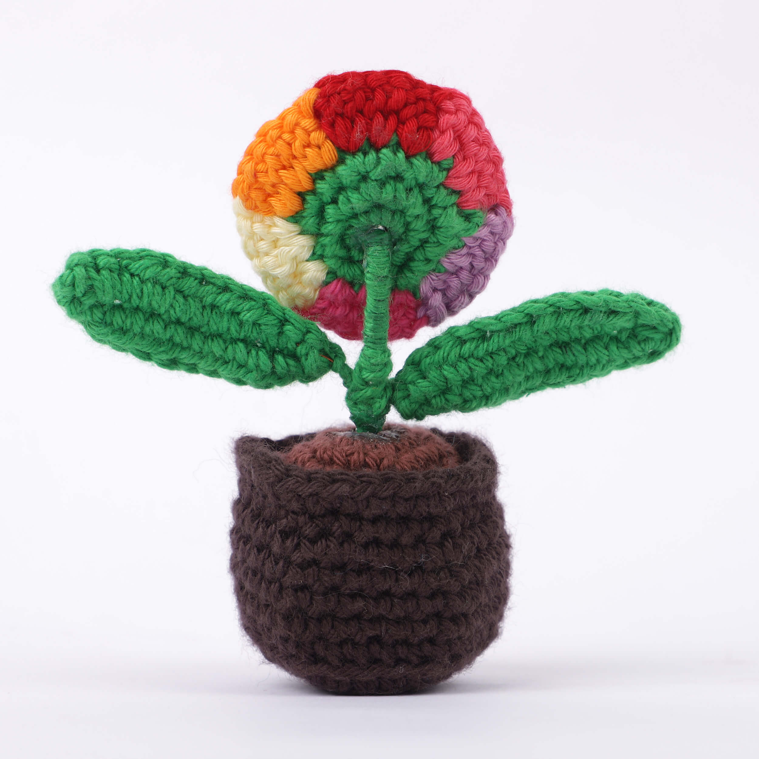 Handmade Crochet Fridge Magnets - Single Flower Multi