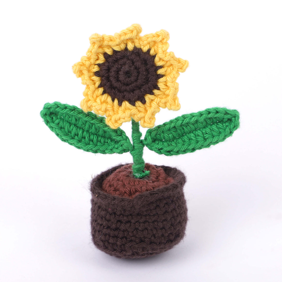 Handmade Crochet Fridge Magnets - Single Sunflower