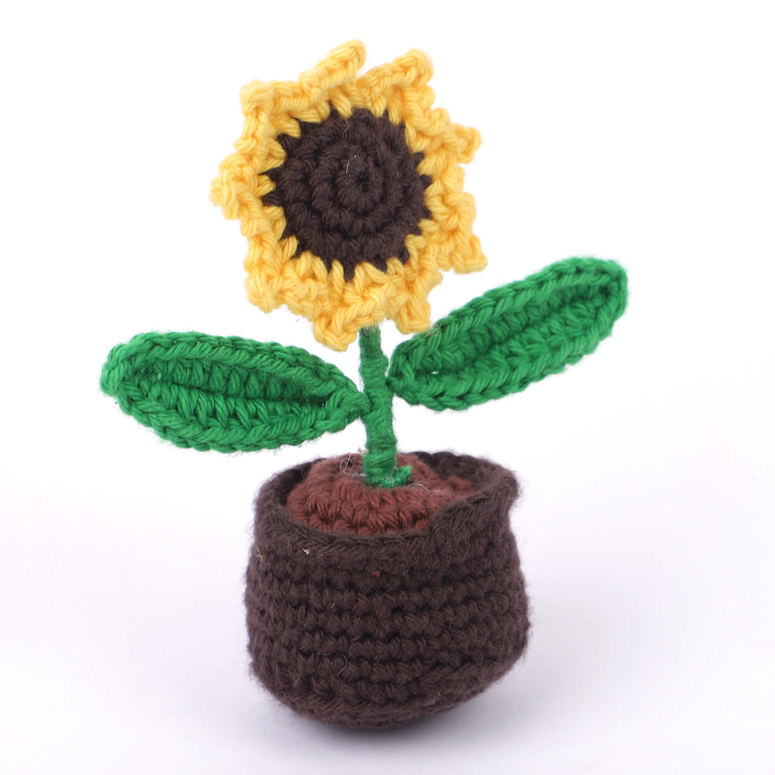Handmade Crochet Fridge Magnets - Single Sunflower