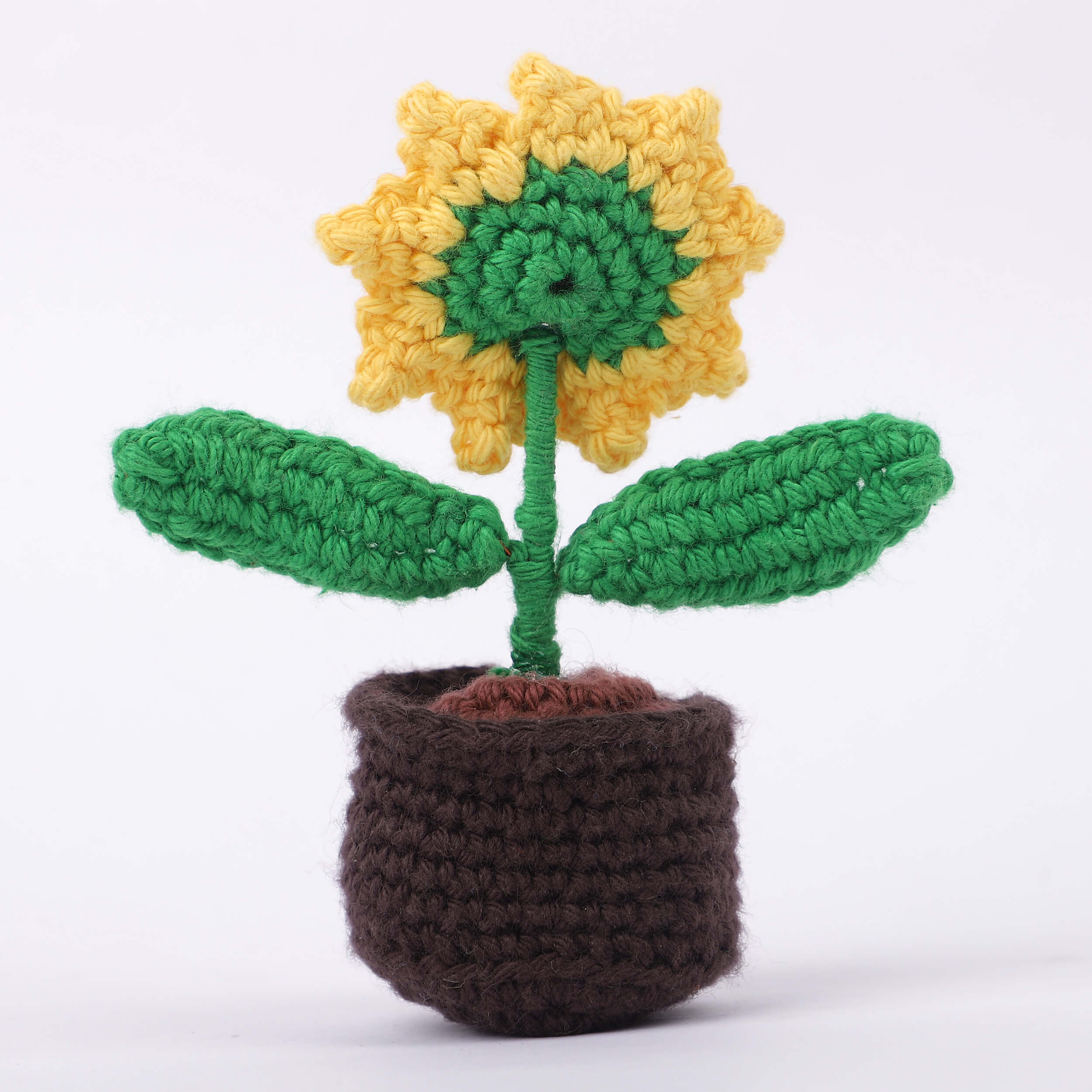 Handmade Crochet Fridge Magnets - Single Sunflower