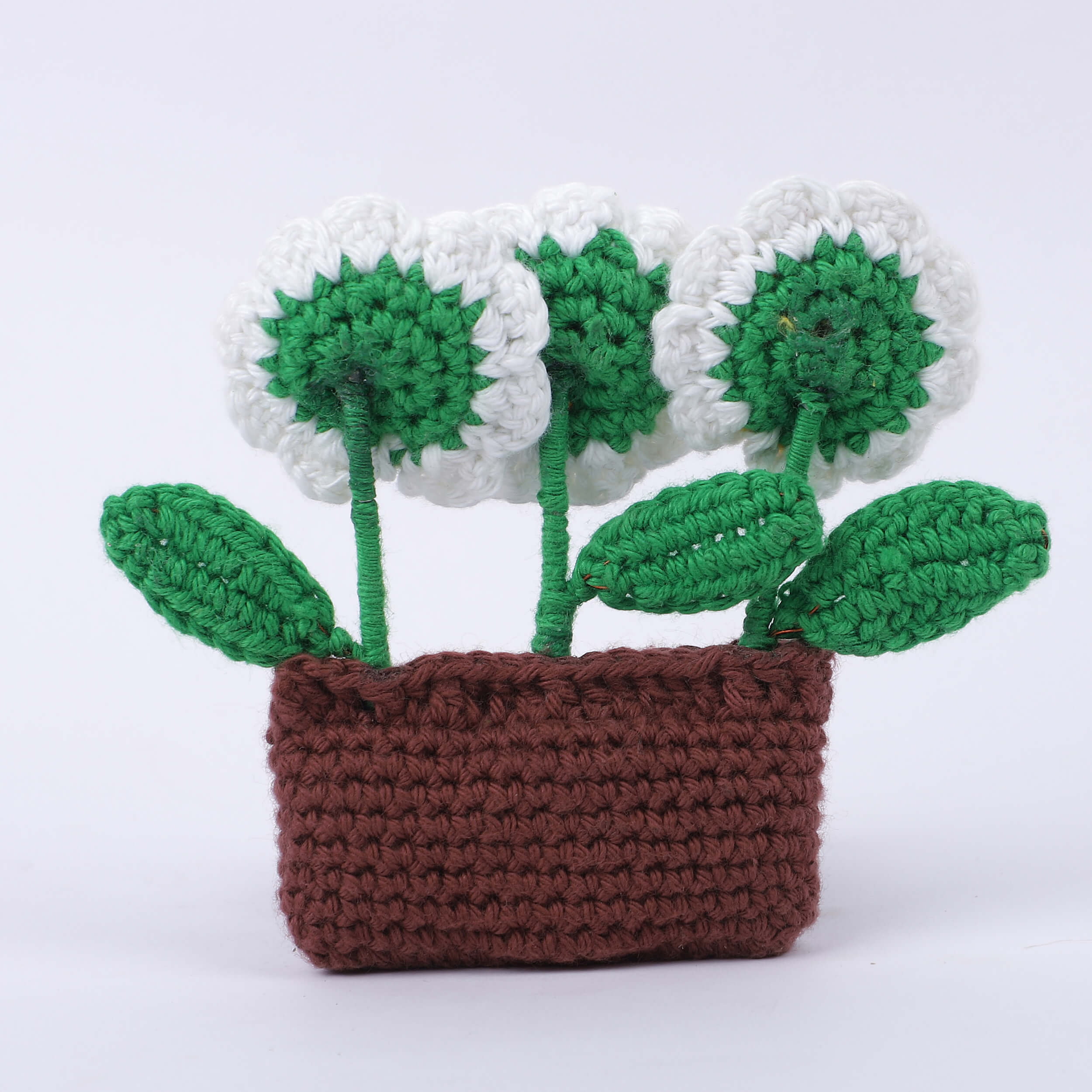 Handmade Crochet Fridge Magnets - 3 Daisies