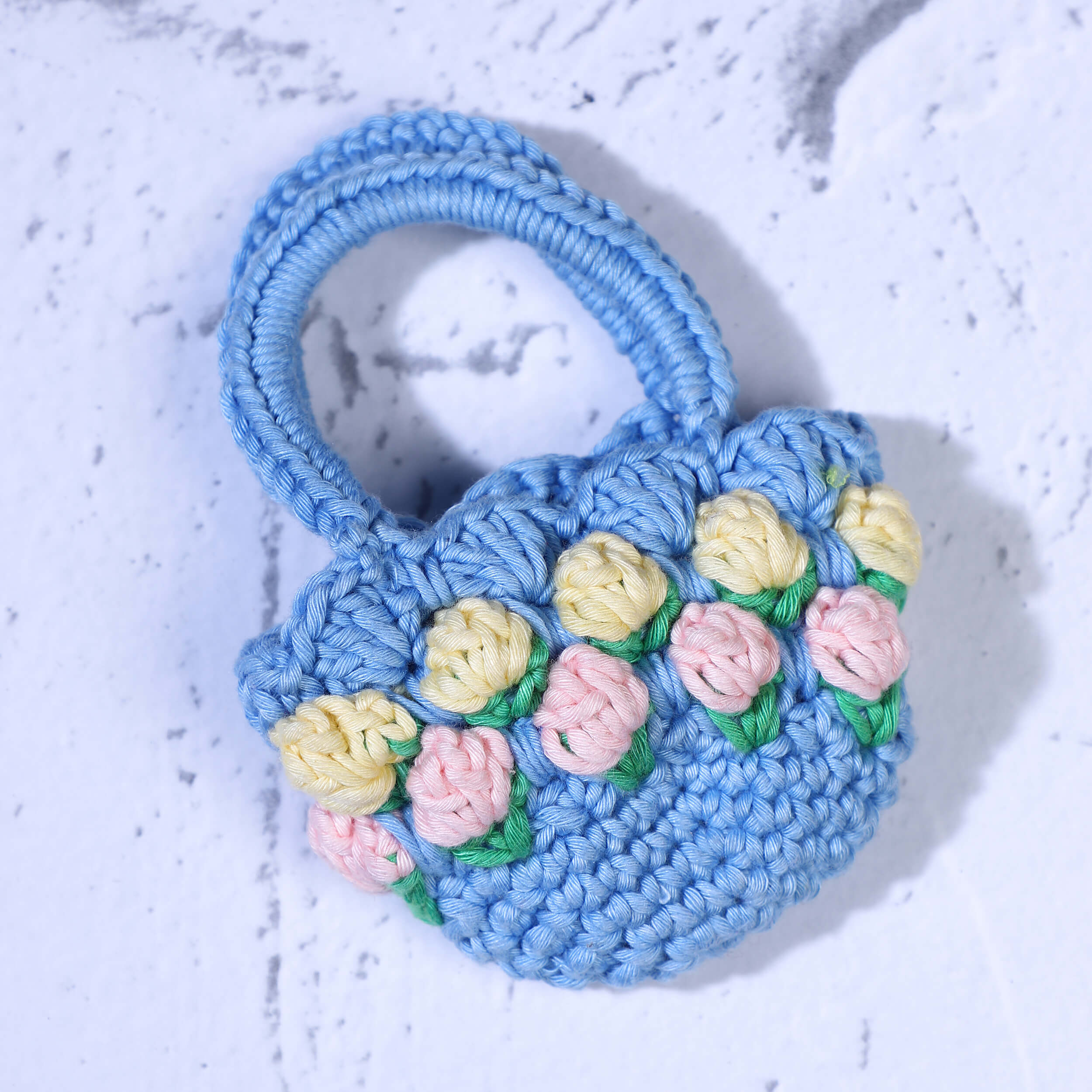 Tiny Bag Keychain with roses