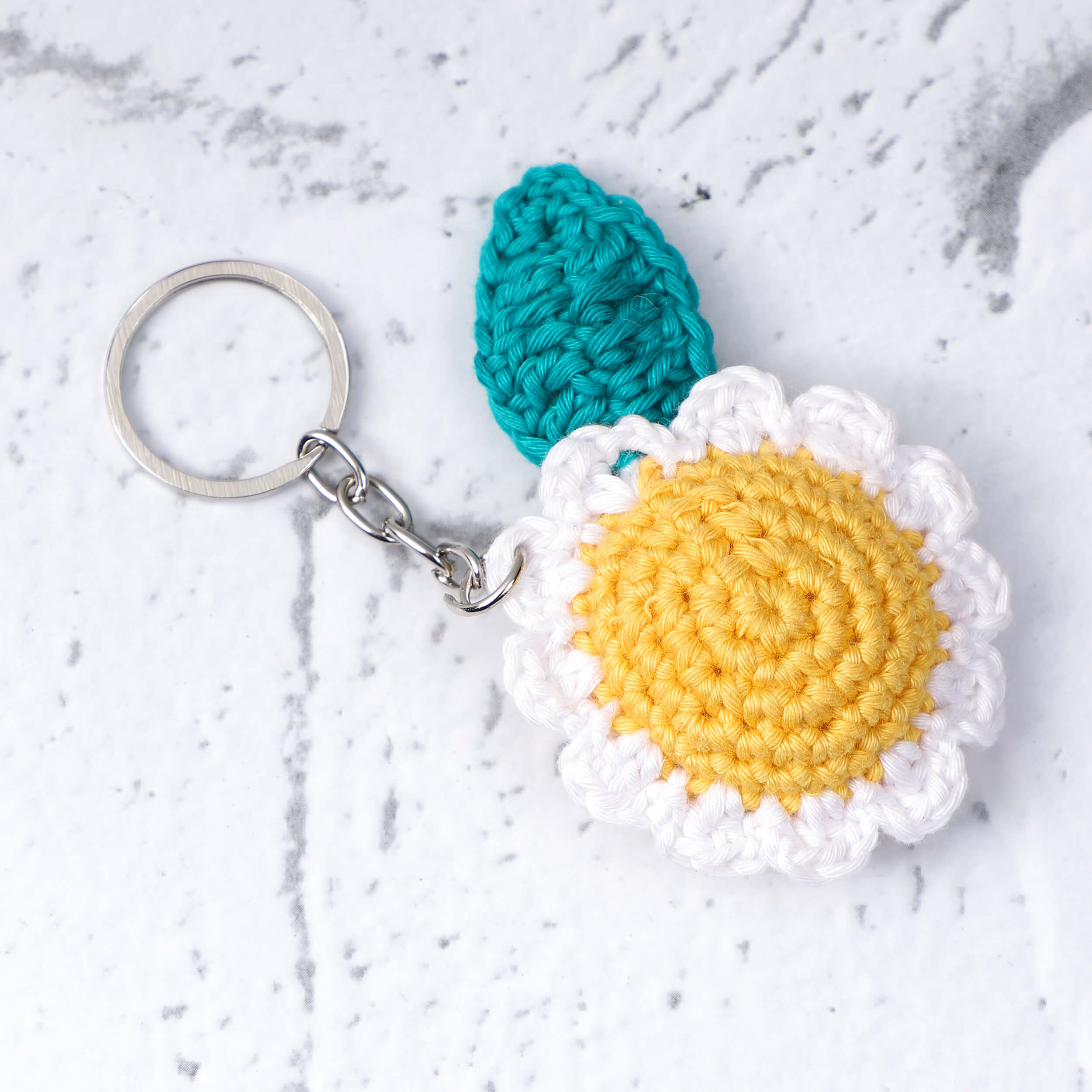 Handmade Crochet Flower Keychain