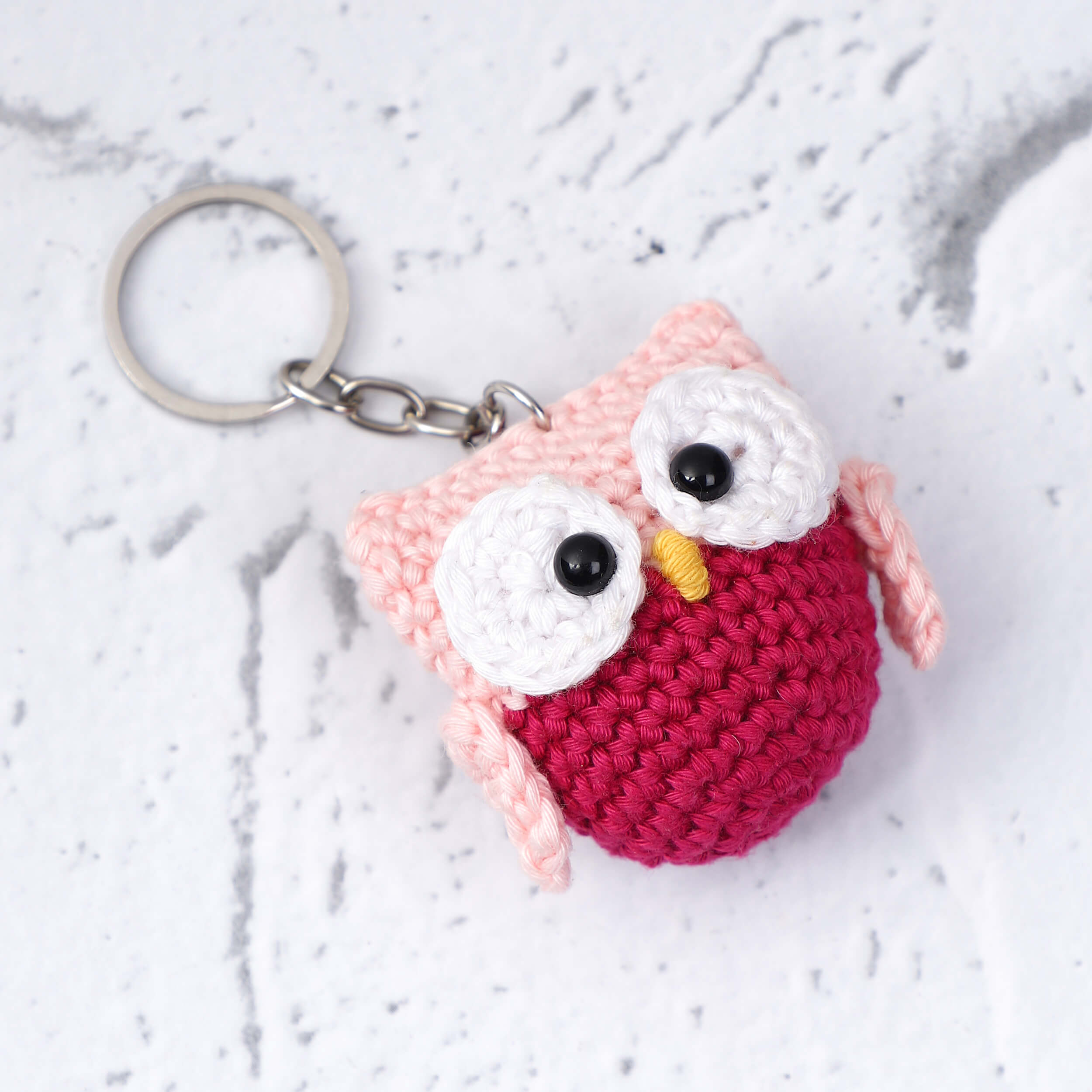 Tiny Owl Keychain - Pink