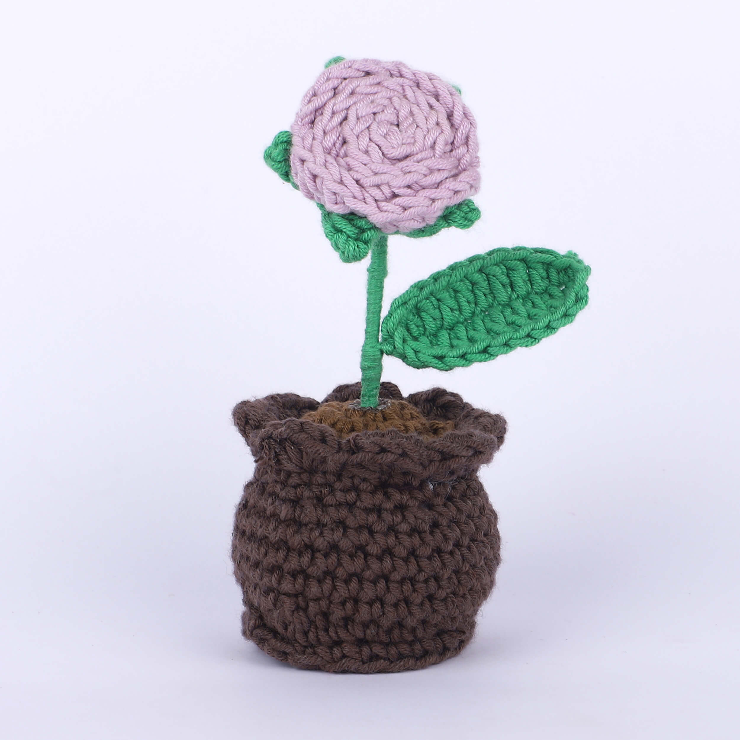 Rose in a Pot - Handcrafted Crochet Flowers