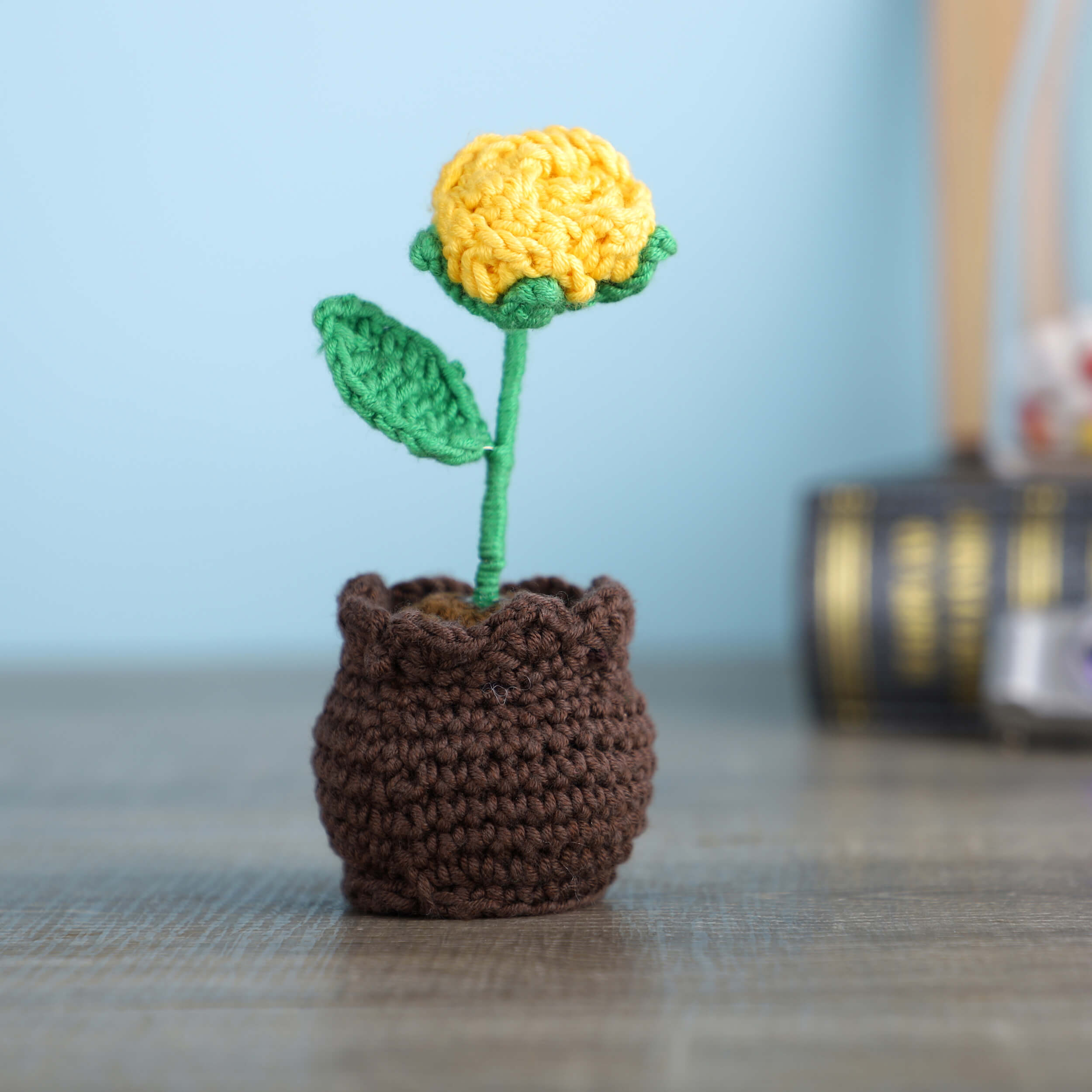 Rose in a Pot - Handcrafted Crochet Flowers