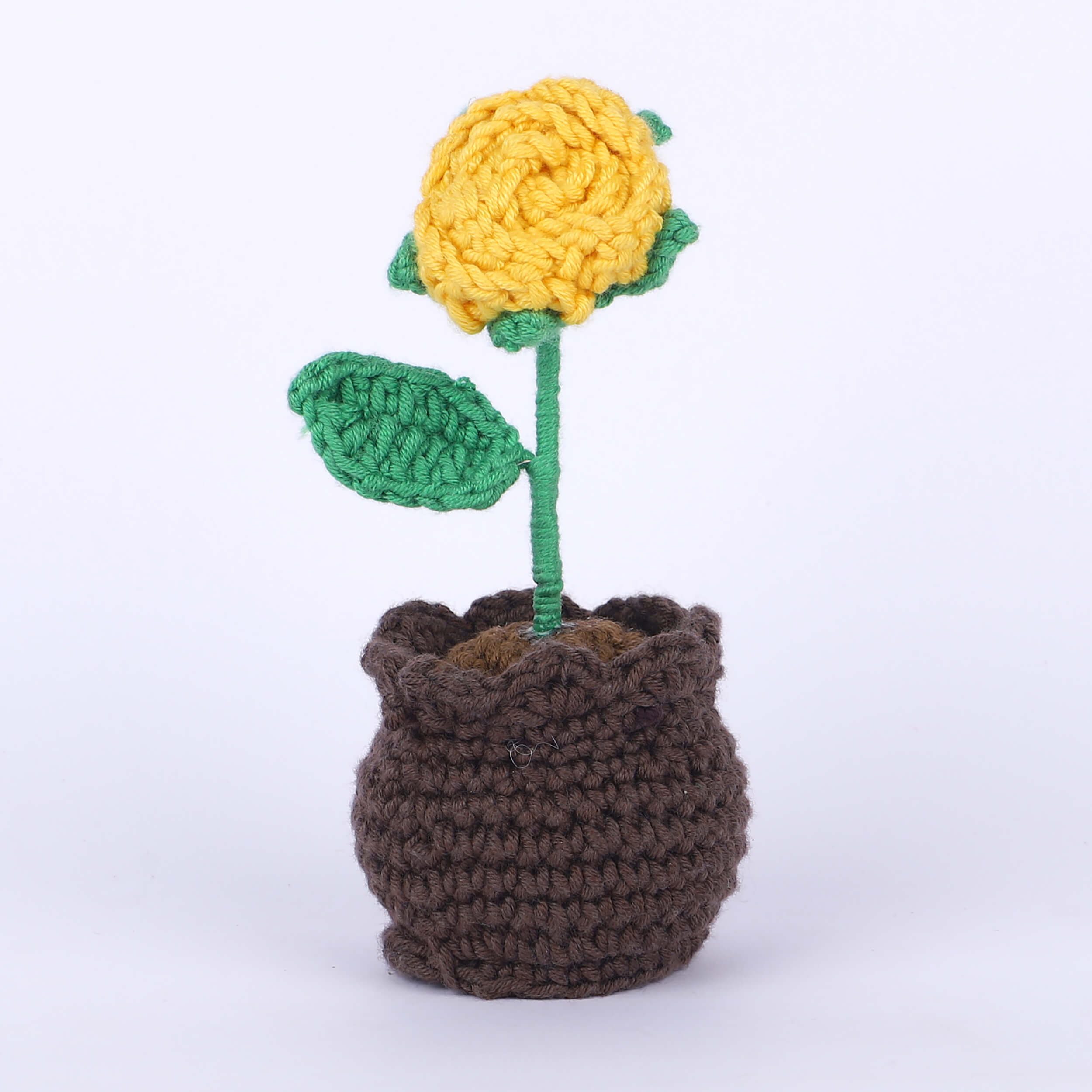 Rose in a Pot - Handcrafted Crochet Flowers