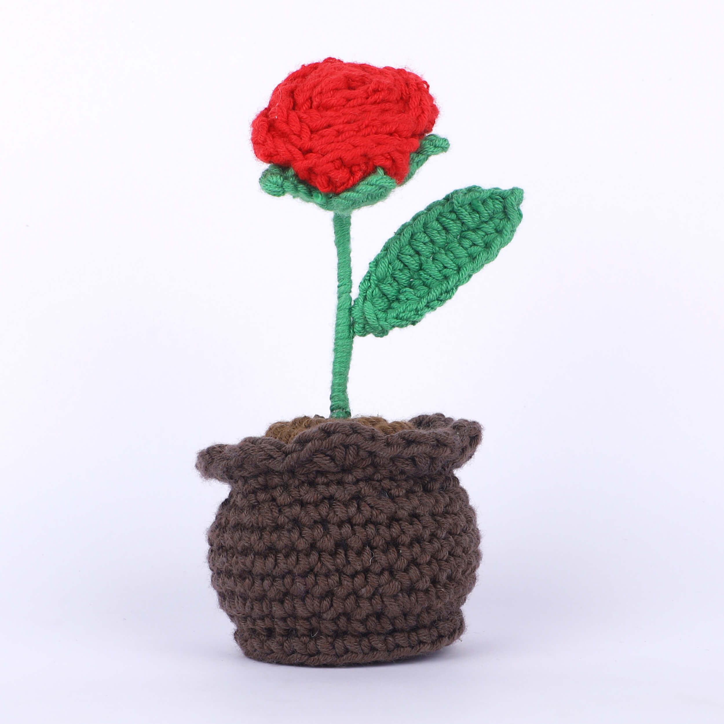 Rose in a Pot - Handcrafted Crochet Flowers