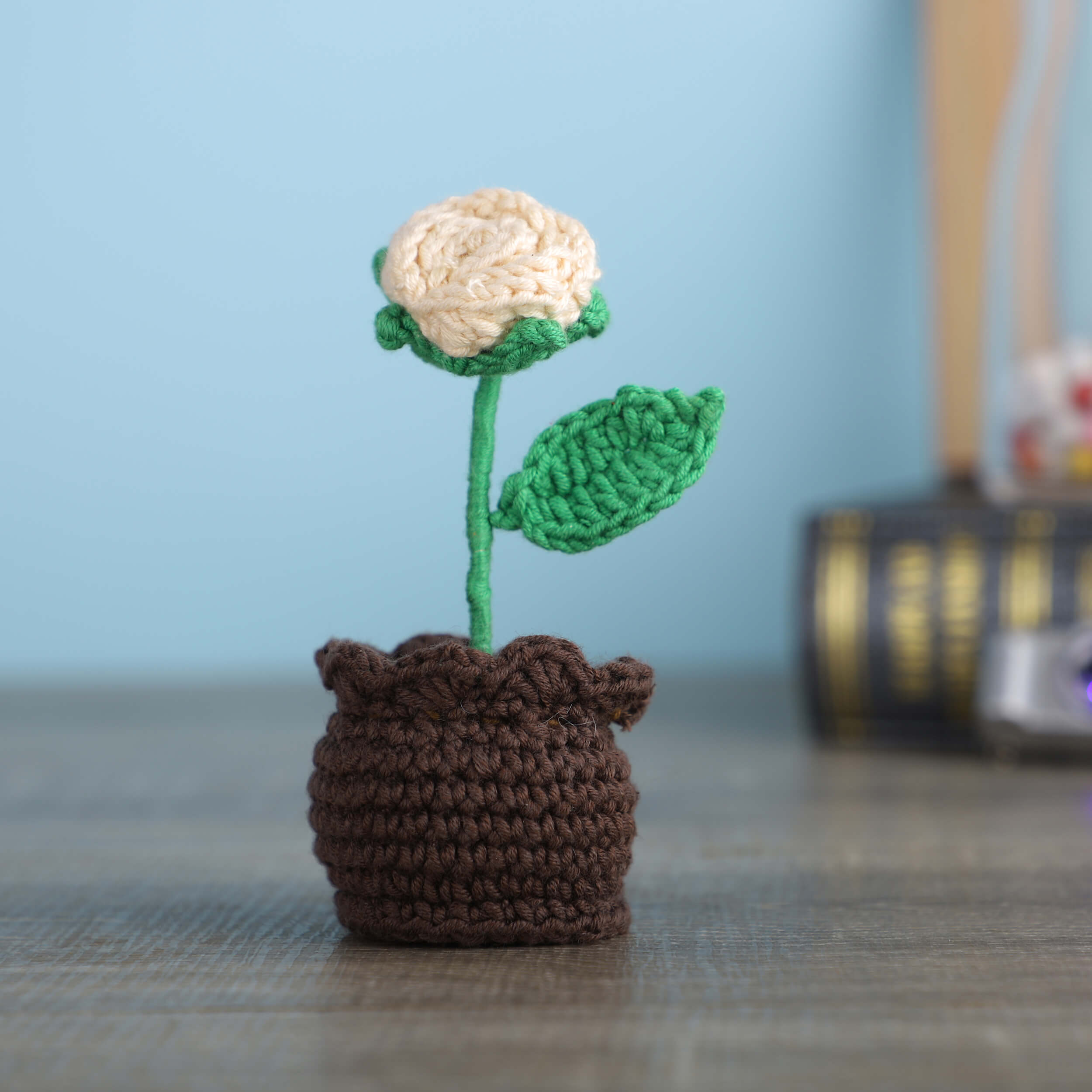 Rose in a Pot - Handcrafted Crochet Flowers