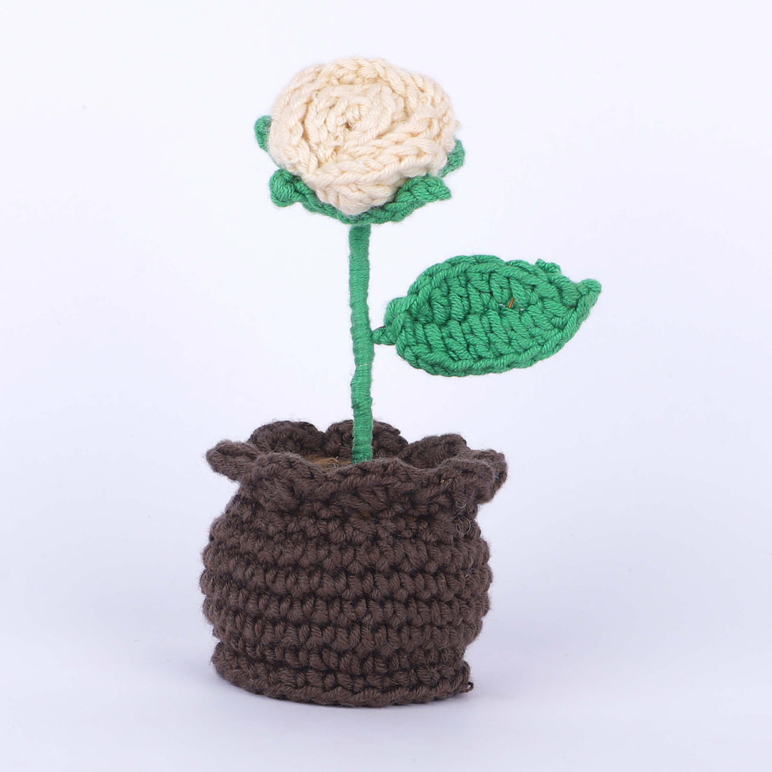 Rose in a Pot - Handcrafted Crochet Flowers