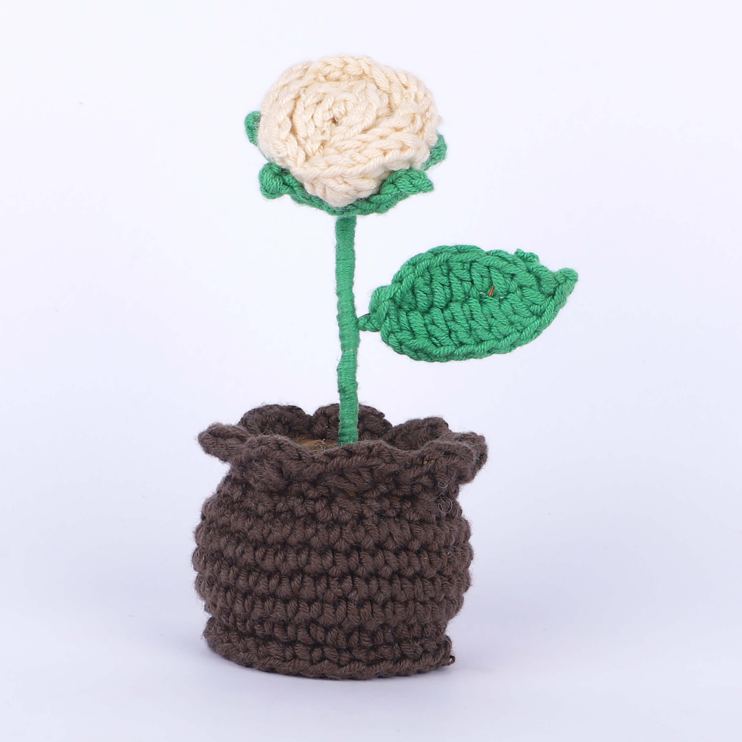 Rose in a Pot - Handcrafted Crochet Flowers