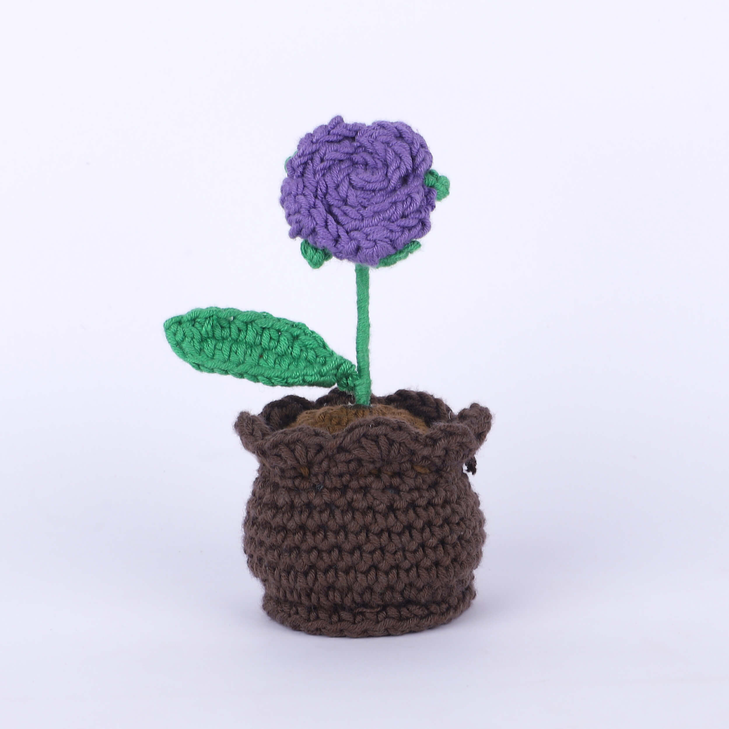 Rose in a Pot - Handcrafted Crochet Flowers