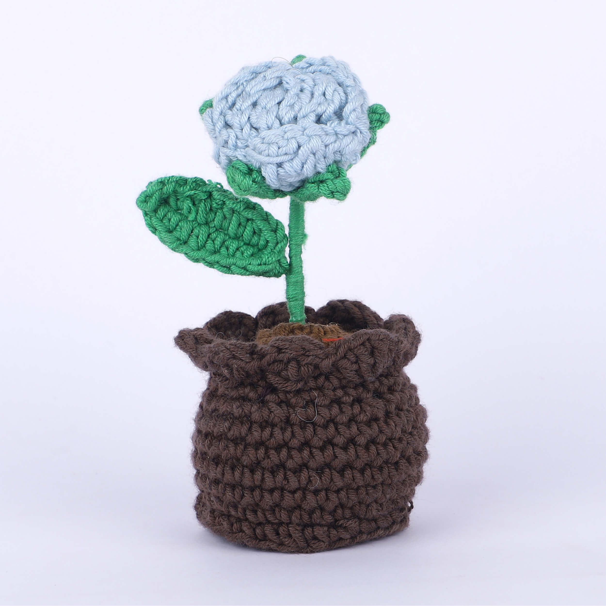 Rose in a Pot - Handcrafted Crochet Flowers