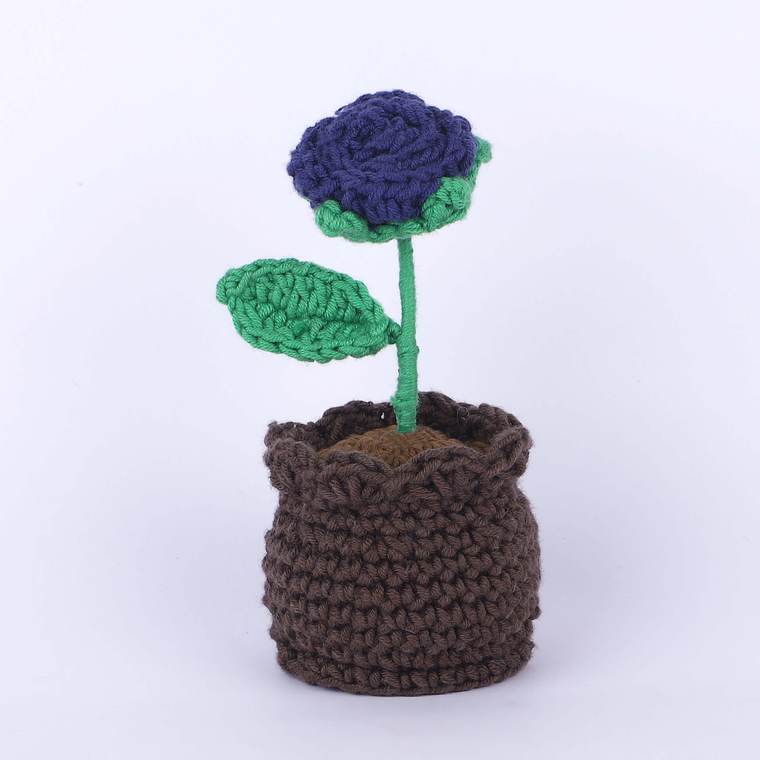 Rose in a Pot - Handcrafted Crochet Flowers