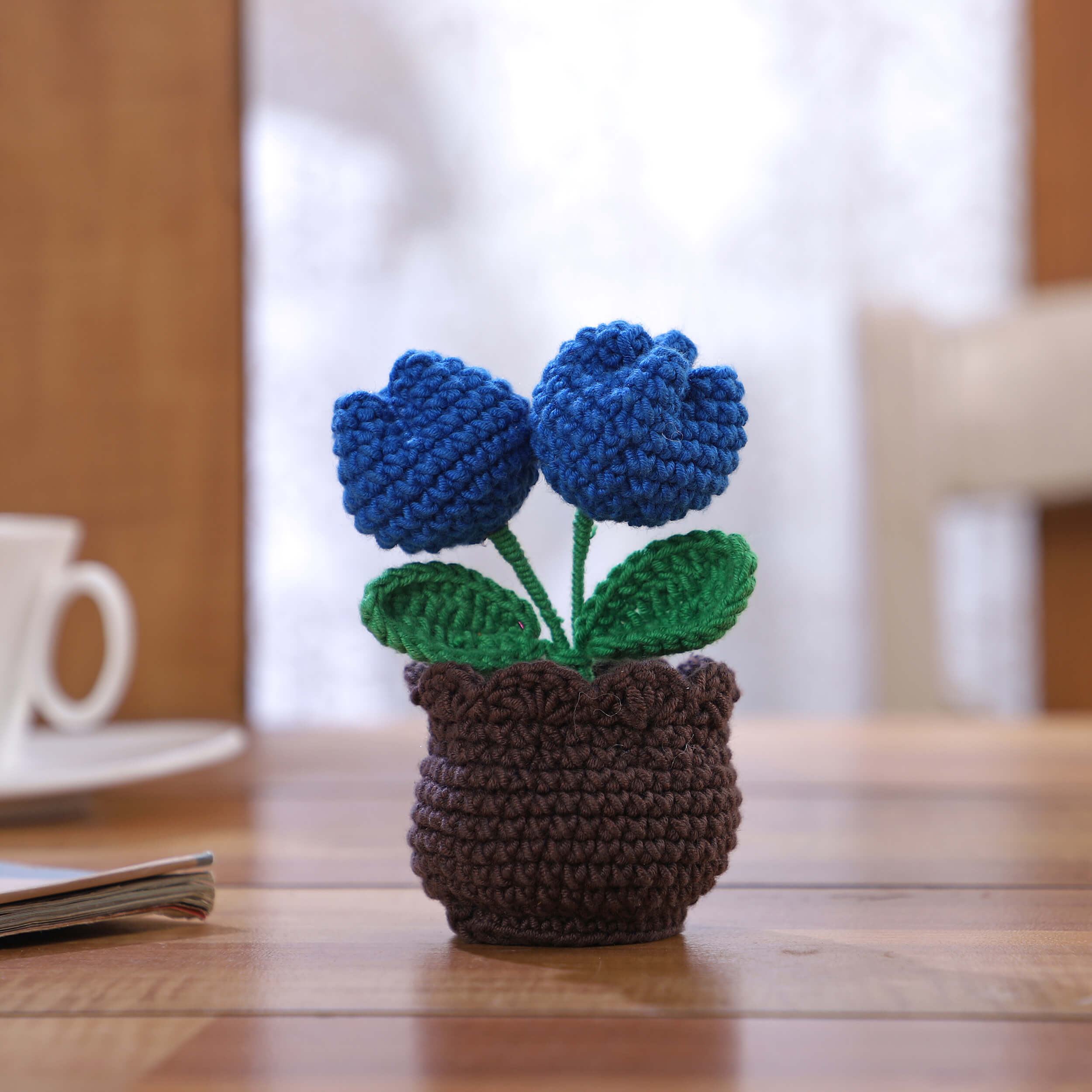 Two Tulips in a Pot - Handcrafted Crochet Flowers