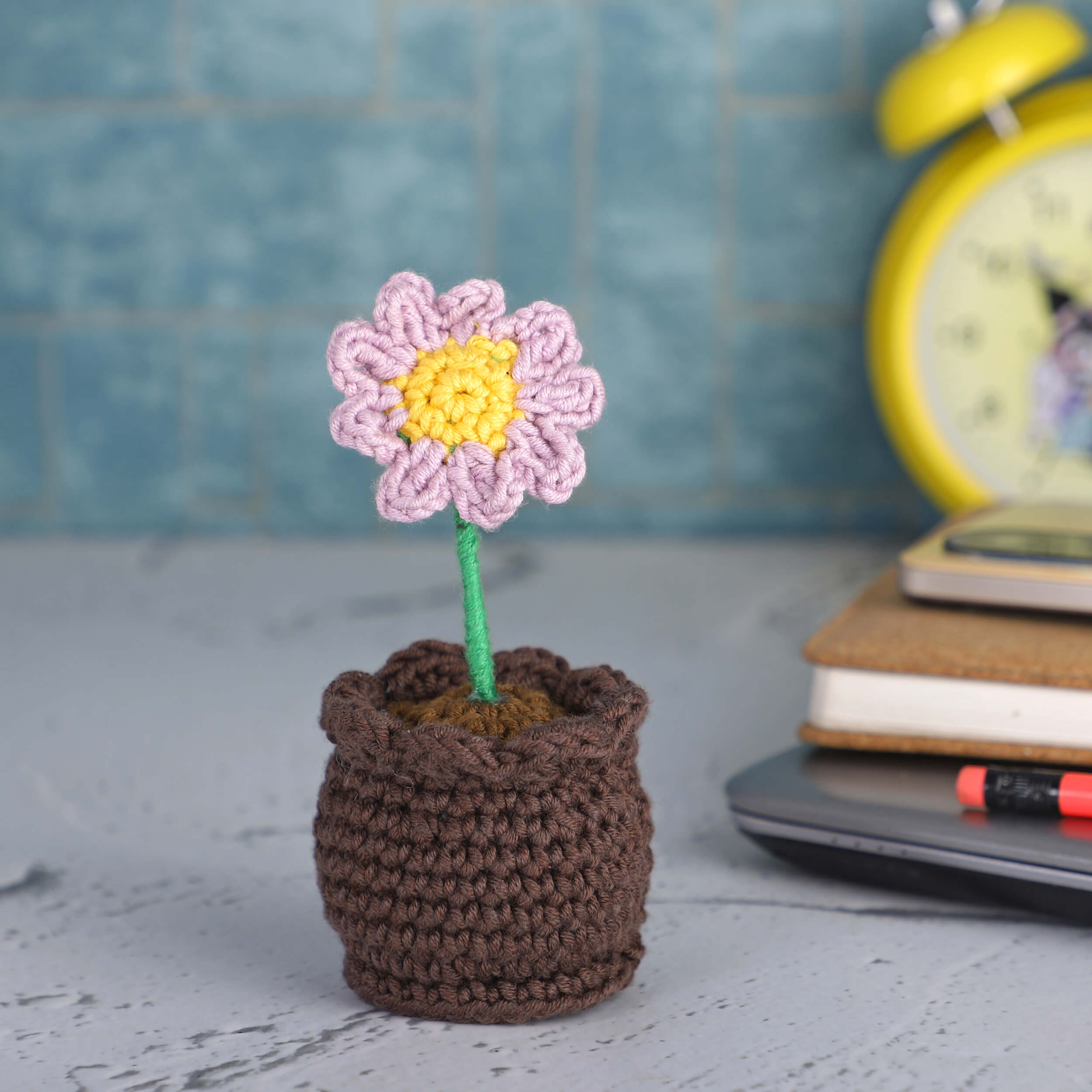 Daisy in a Pot - Handcrafted Crochet Flowers