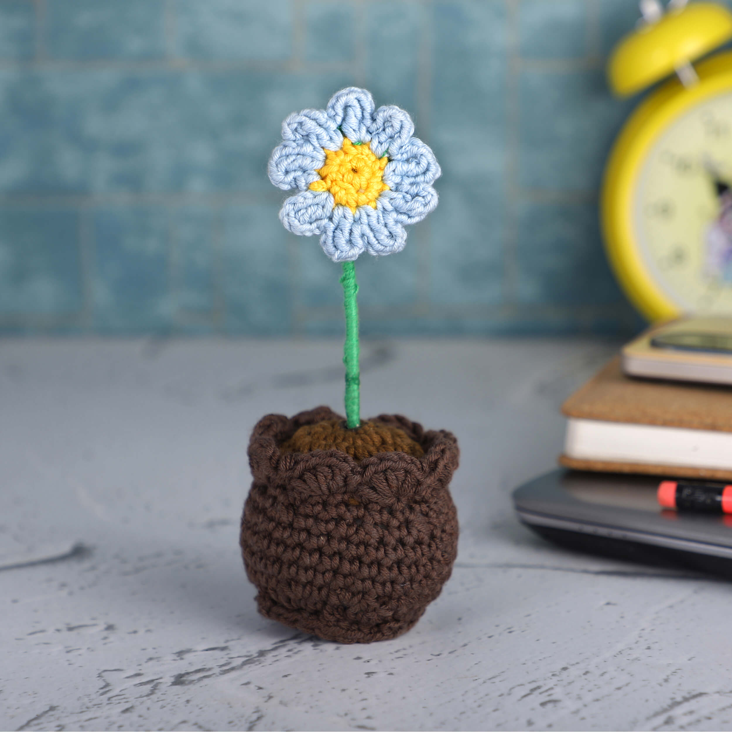 Daisy in a Pot - Handcrafted Crochet Flowers