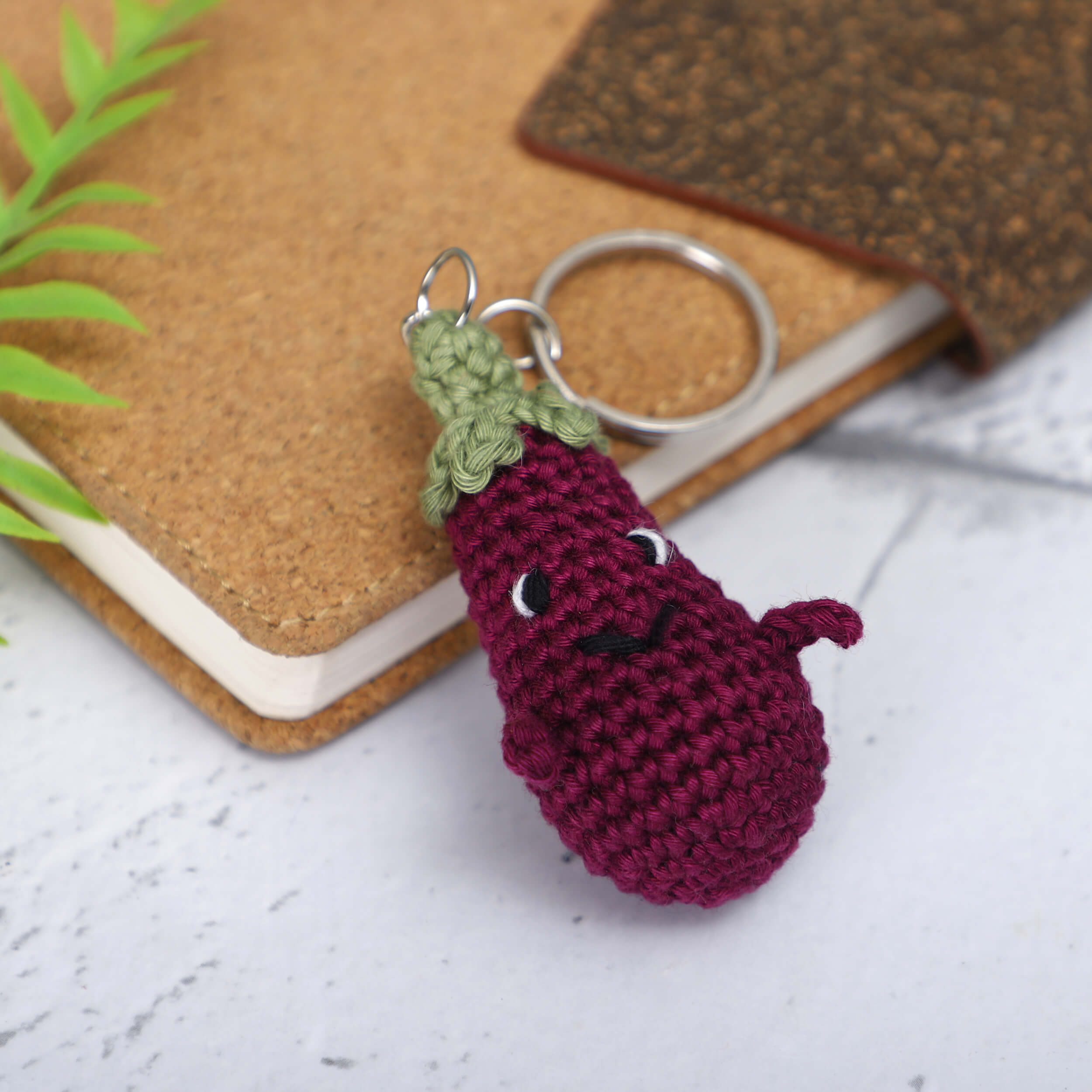Brinjal Keychain - Violet