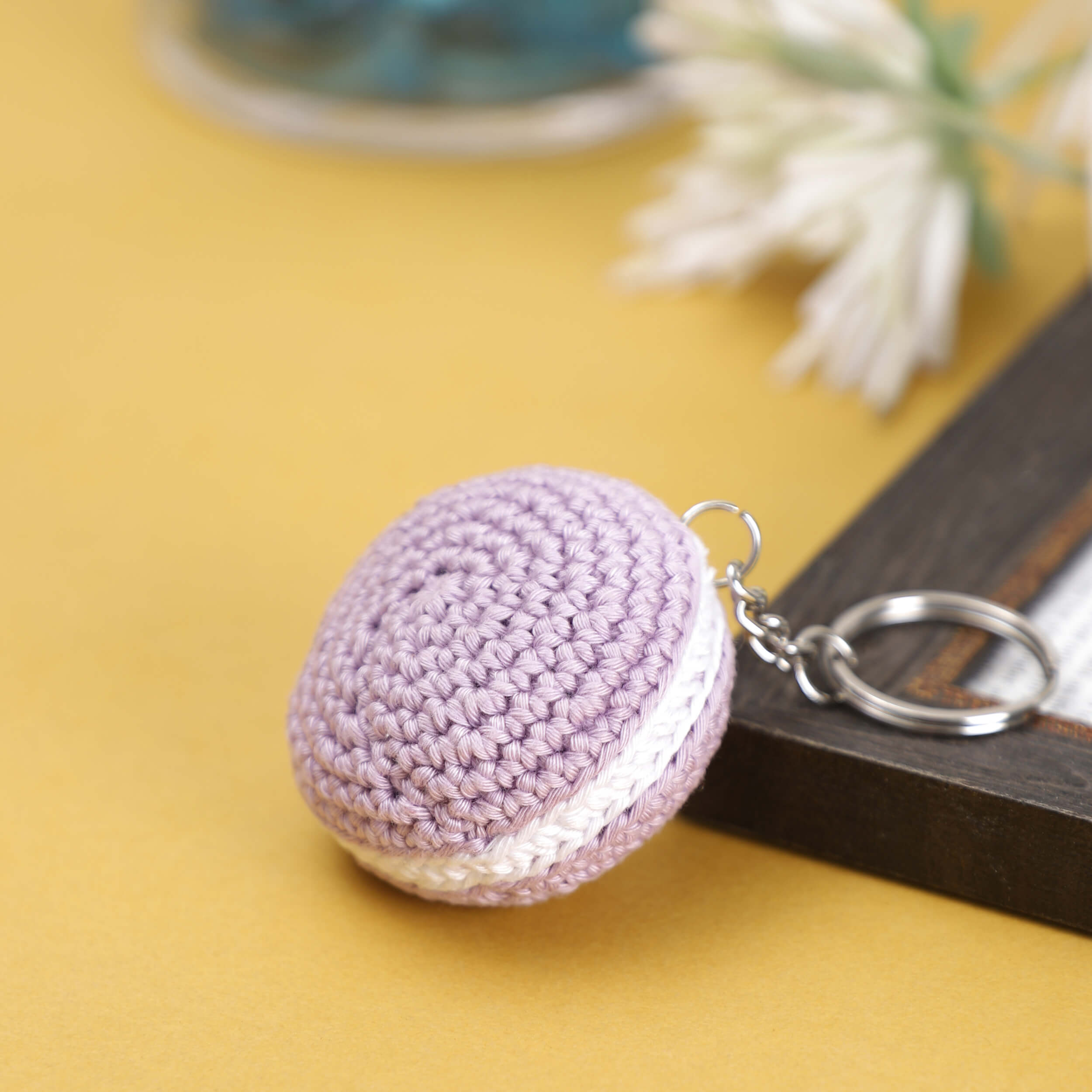 Handmade Crochet Macaron Keychain