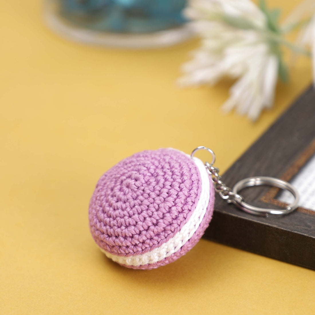 Handmade Crochet Macaron Keychain