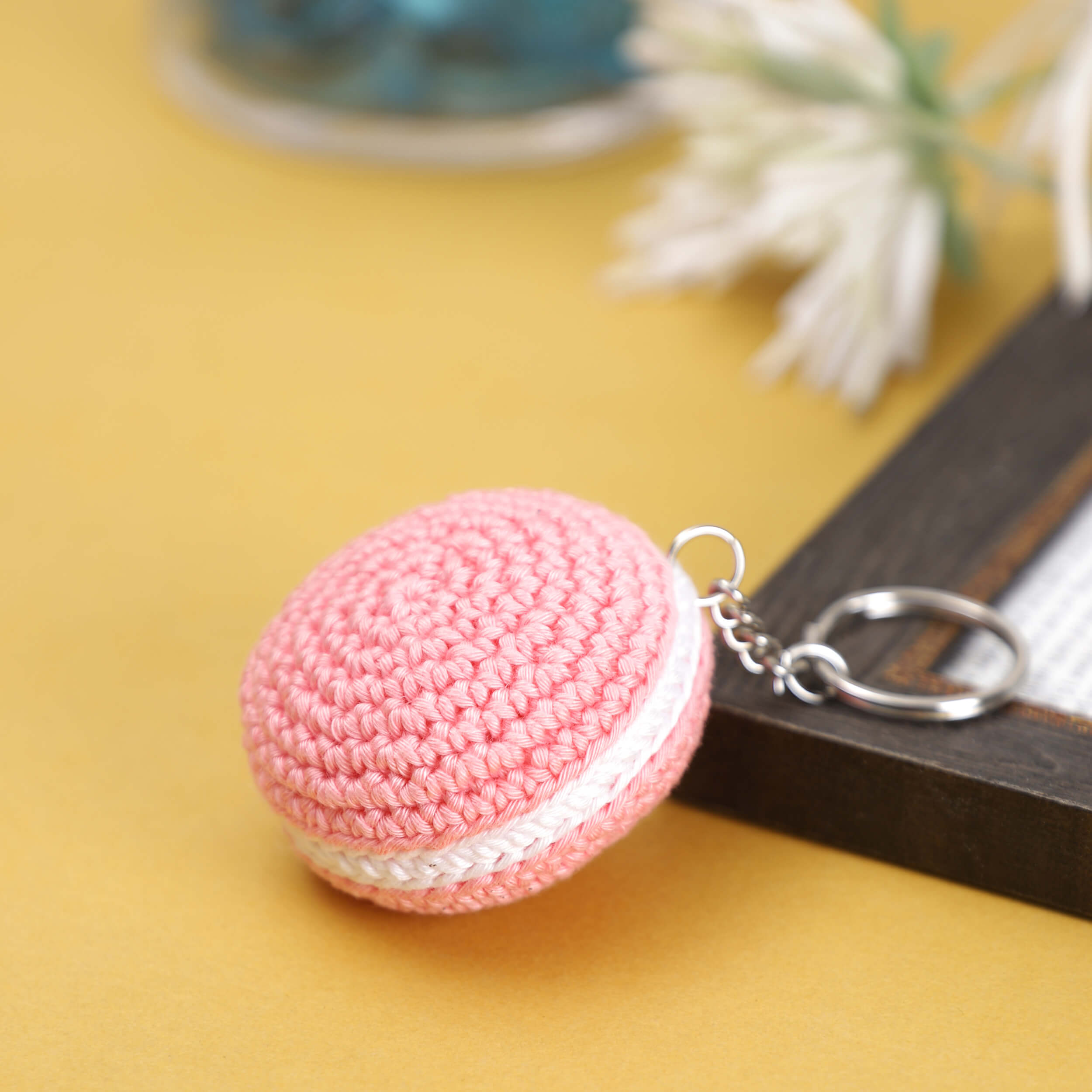Handmade Crochet Macaron Keychain