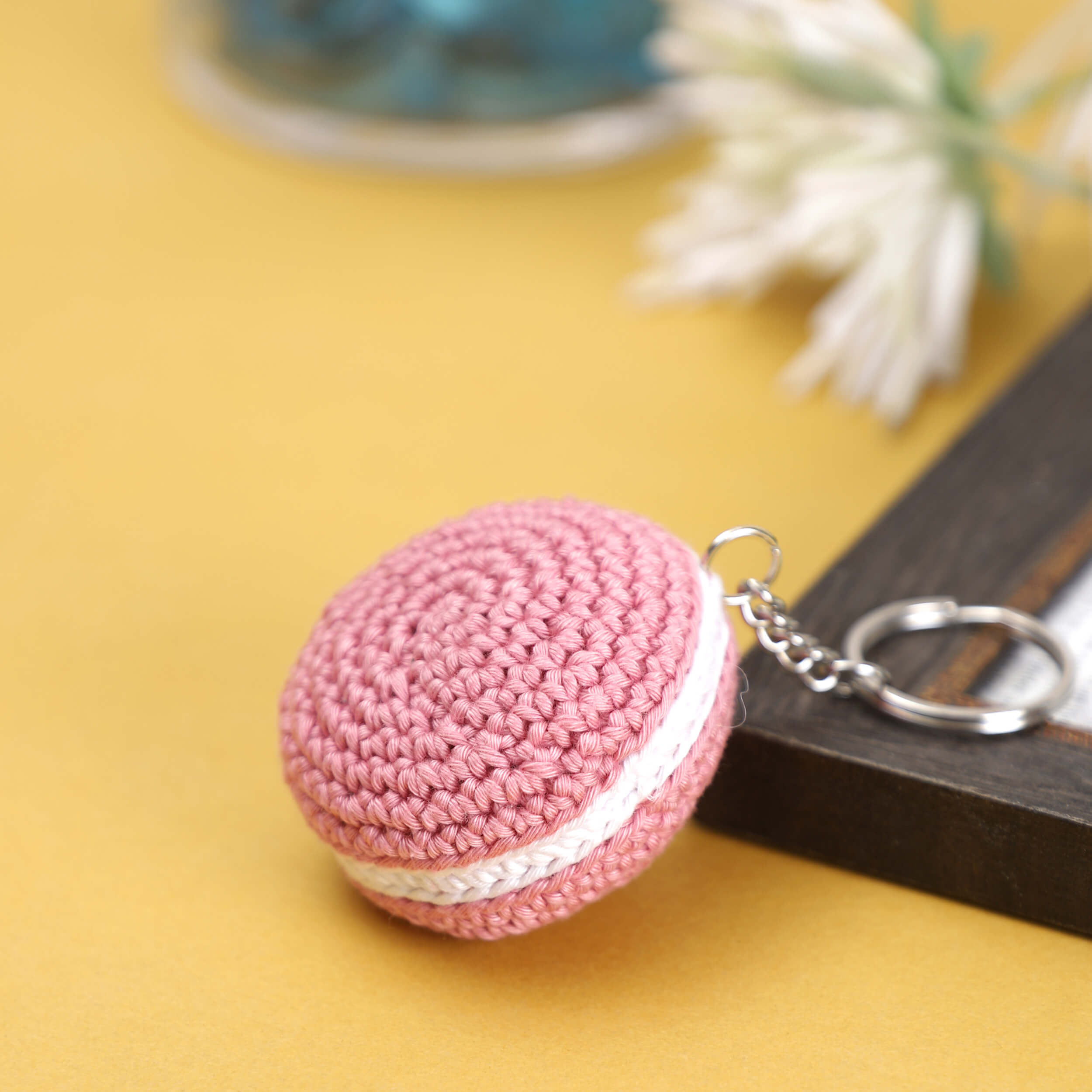 Handmade Crochet Macaron Keychain