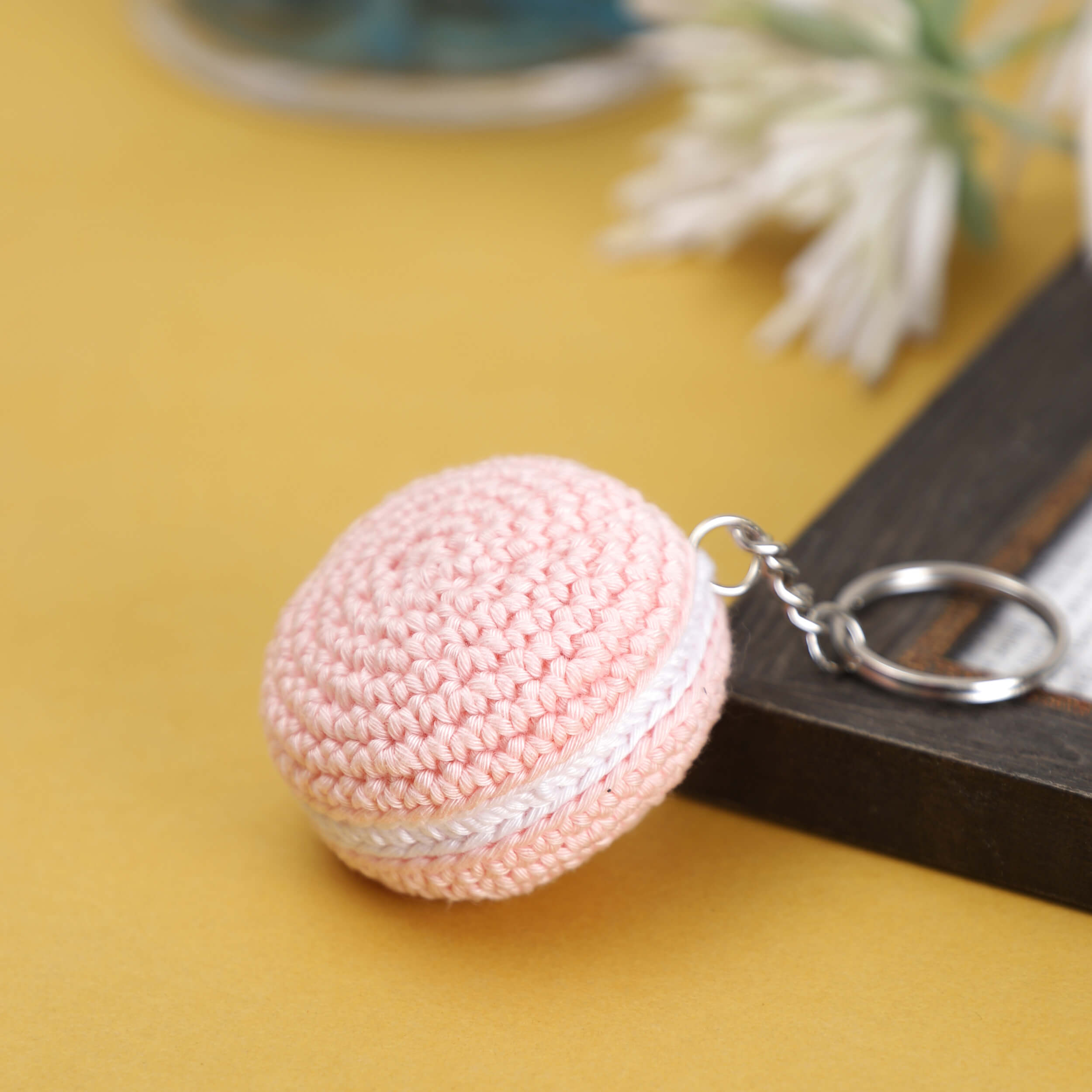 Handmade Crochet Macaron Keychain