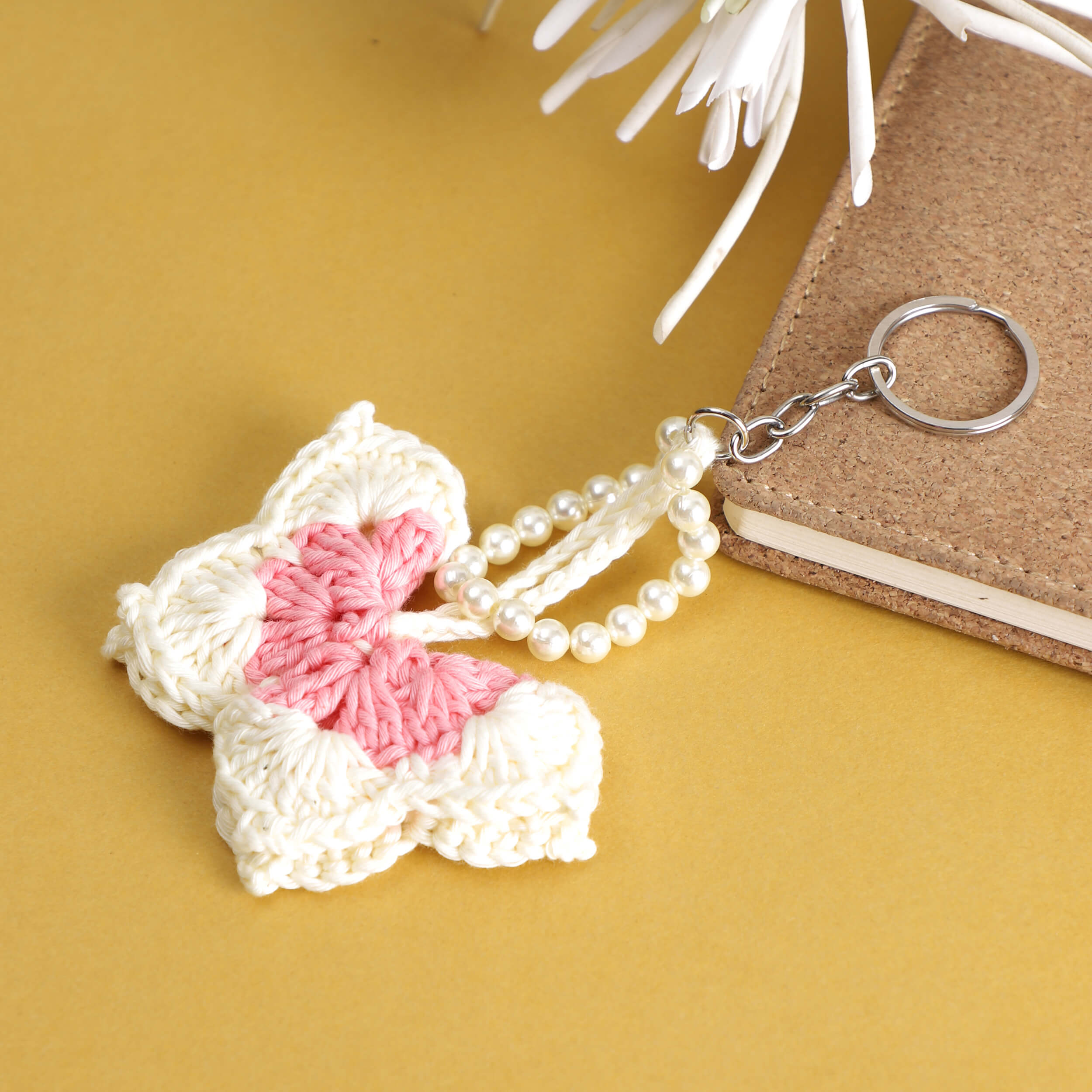 Handmade Crochet Butterfly Keychain
