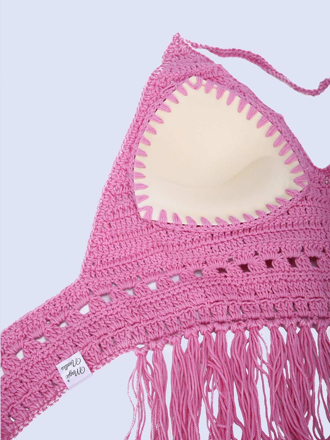 Cotton Bralette Tie Back Top - Pink 3165