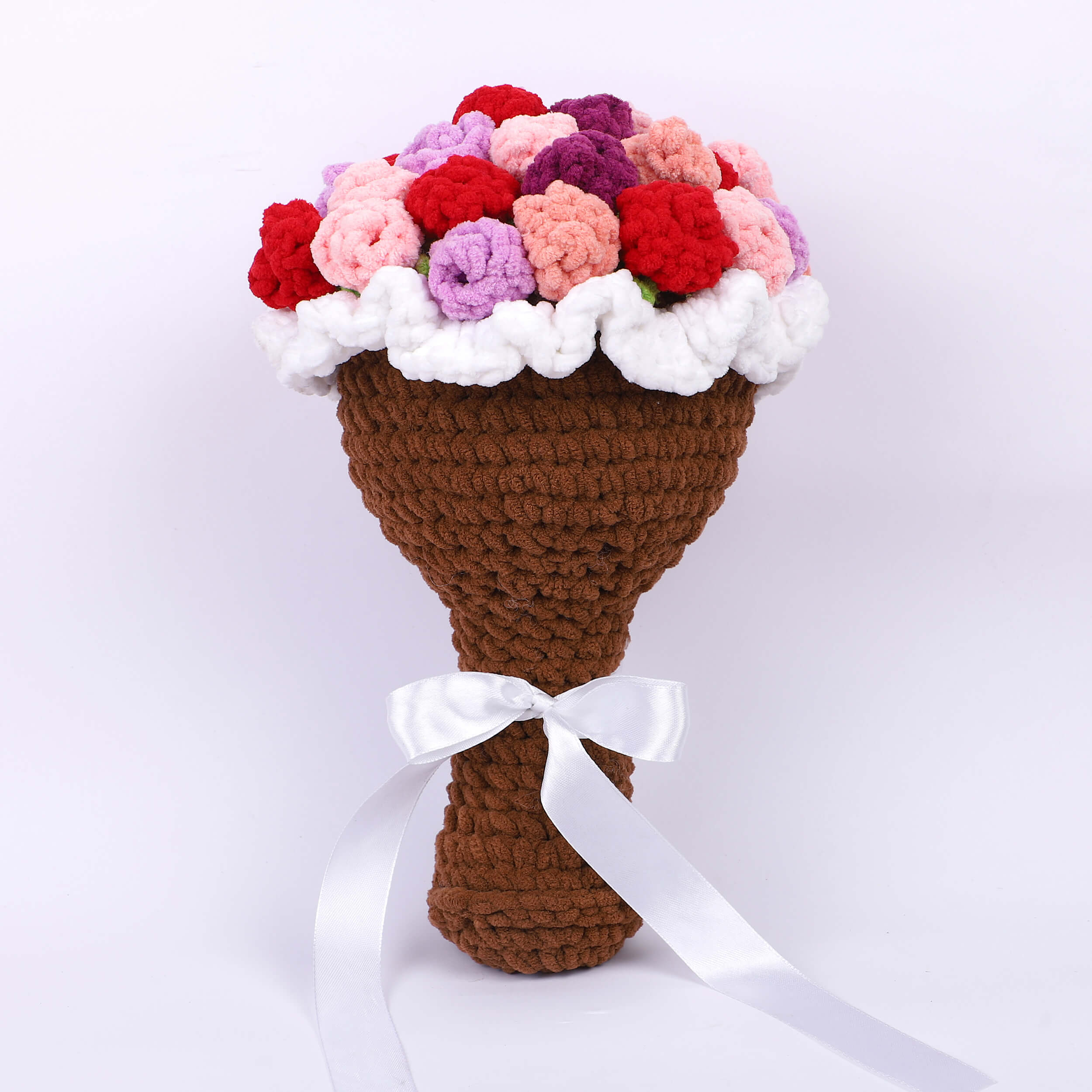 Handmade Crochet Plush Flower Bouquet- Multicolor
