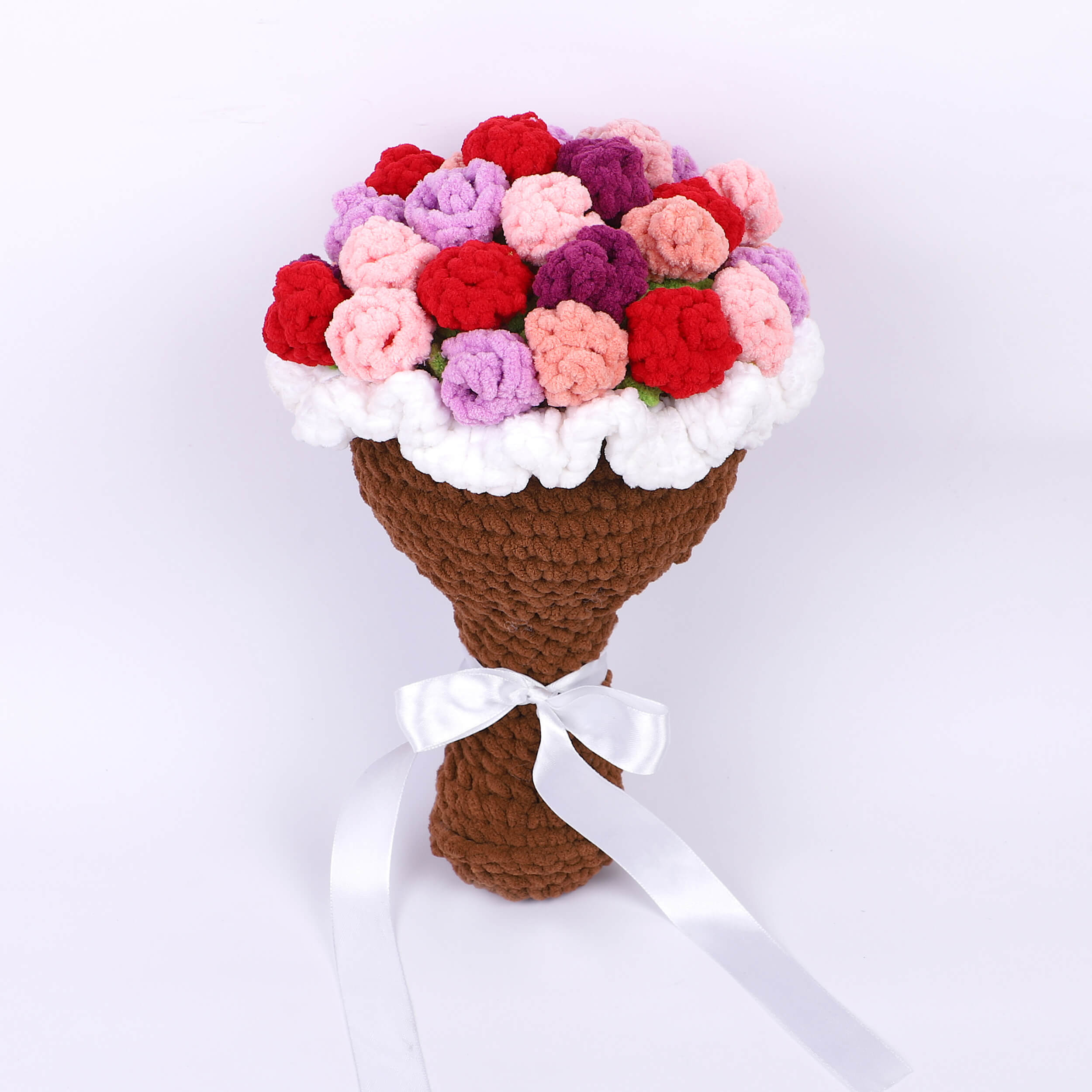 Handmade Crochet Plush Flower Bouquet- Multicolor