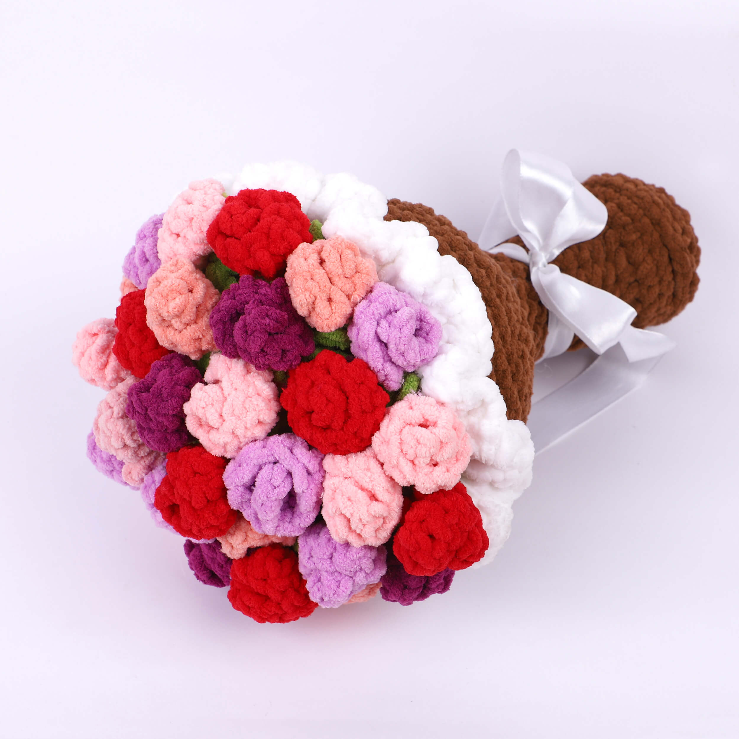 Handmade Crochet Plush Flower Bouquet- Multicolor