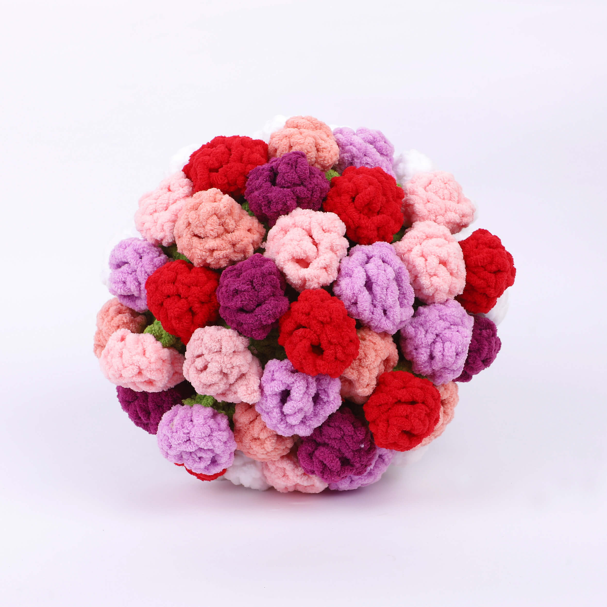 Handmade Crochet Plush Flower Bouquet- Multicolor