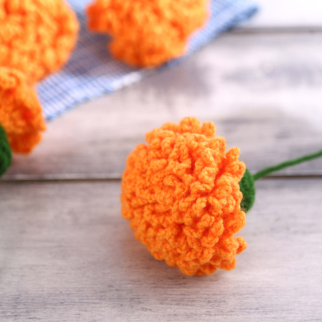 Magnificent Marigolds - Handcrafted Crochet Flowers - Orange