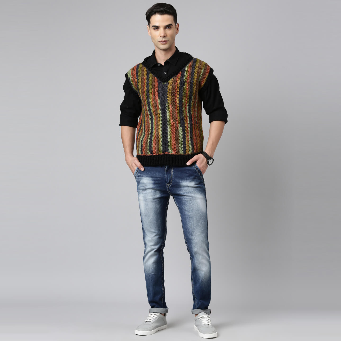 Mens Woollen Sleeveless Pullover - 3365