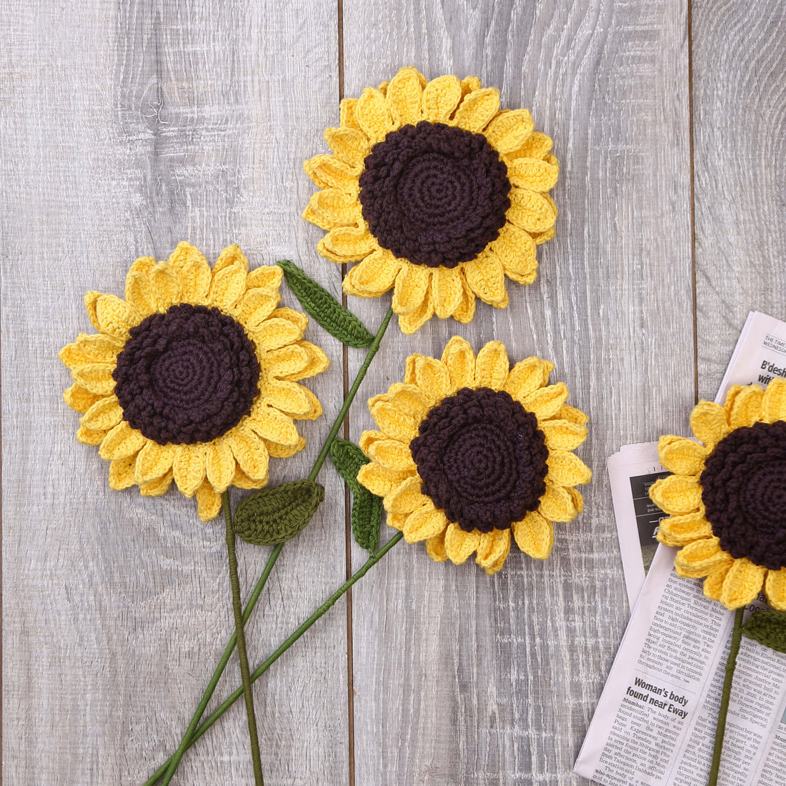 Multi Layered Sunflowers - Handcrafted Crochet Flowers