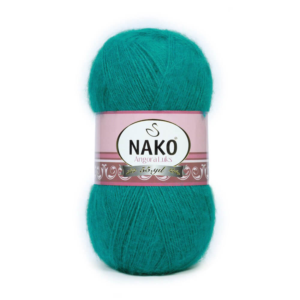 Nako Angora Luks Yarn - Green 10171