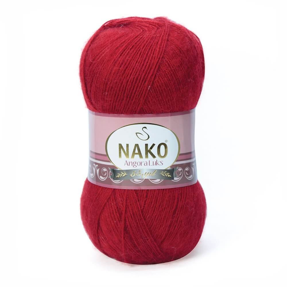 Nako Angora Luks Yarn - Red 1175