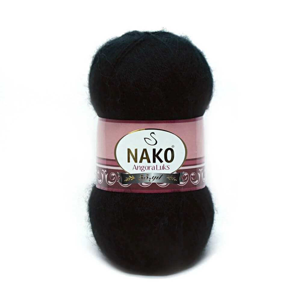 Nako Angora Luks Yarn - Black 217